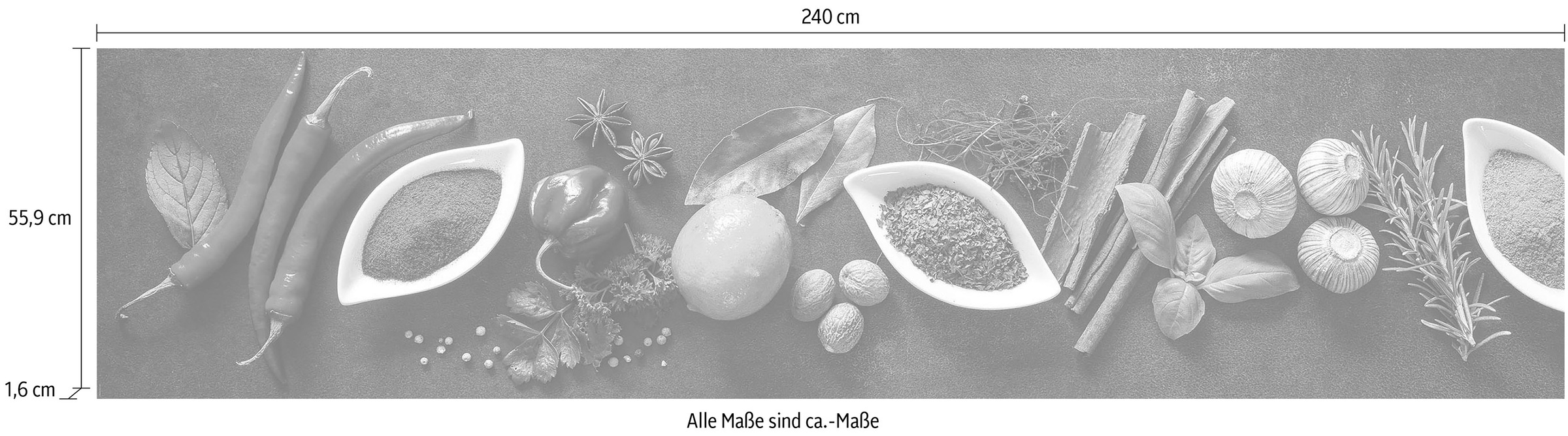 Express Küchen Küchenrückwand »Gewürze«, (1 tlg.)