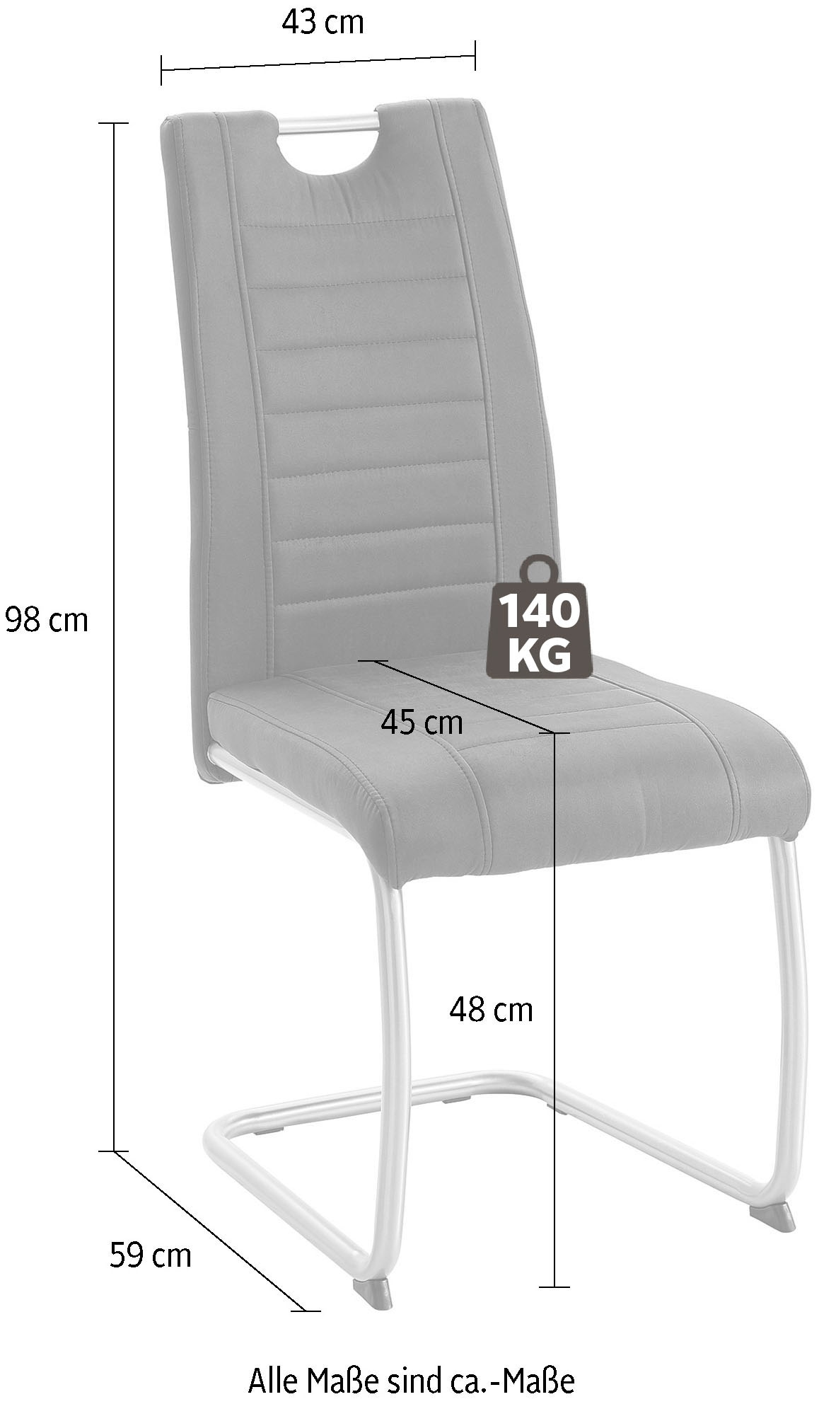 HELA Esszimmerstuhl »Ulla«, (Set), 2 St., Microfaser, Schwingstuhl, 2 oder 4 Stück