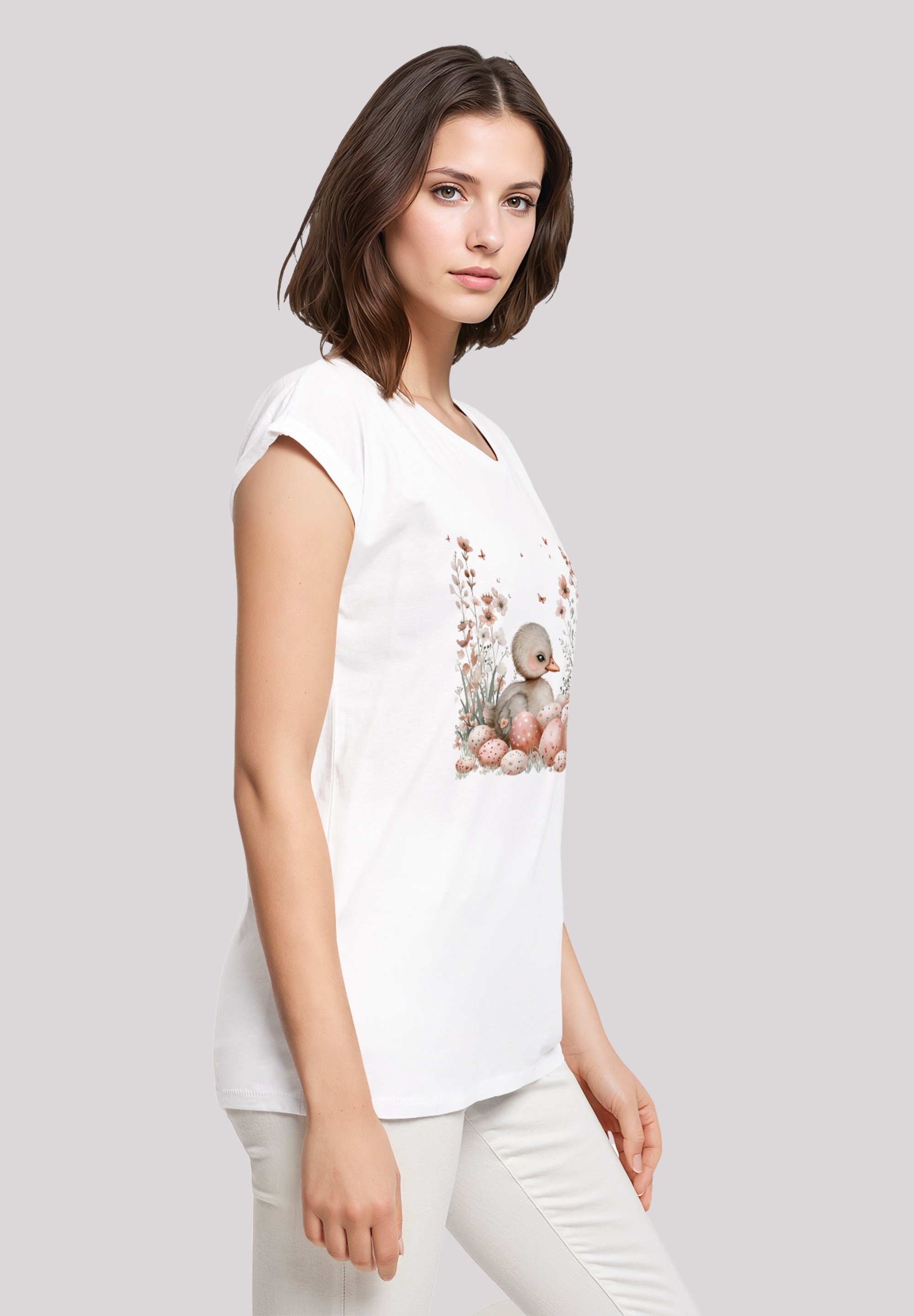 F4NT4STIC T-Shirt »Ente Ostereier Blumen Küken«, Premium Qualität