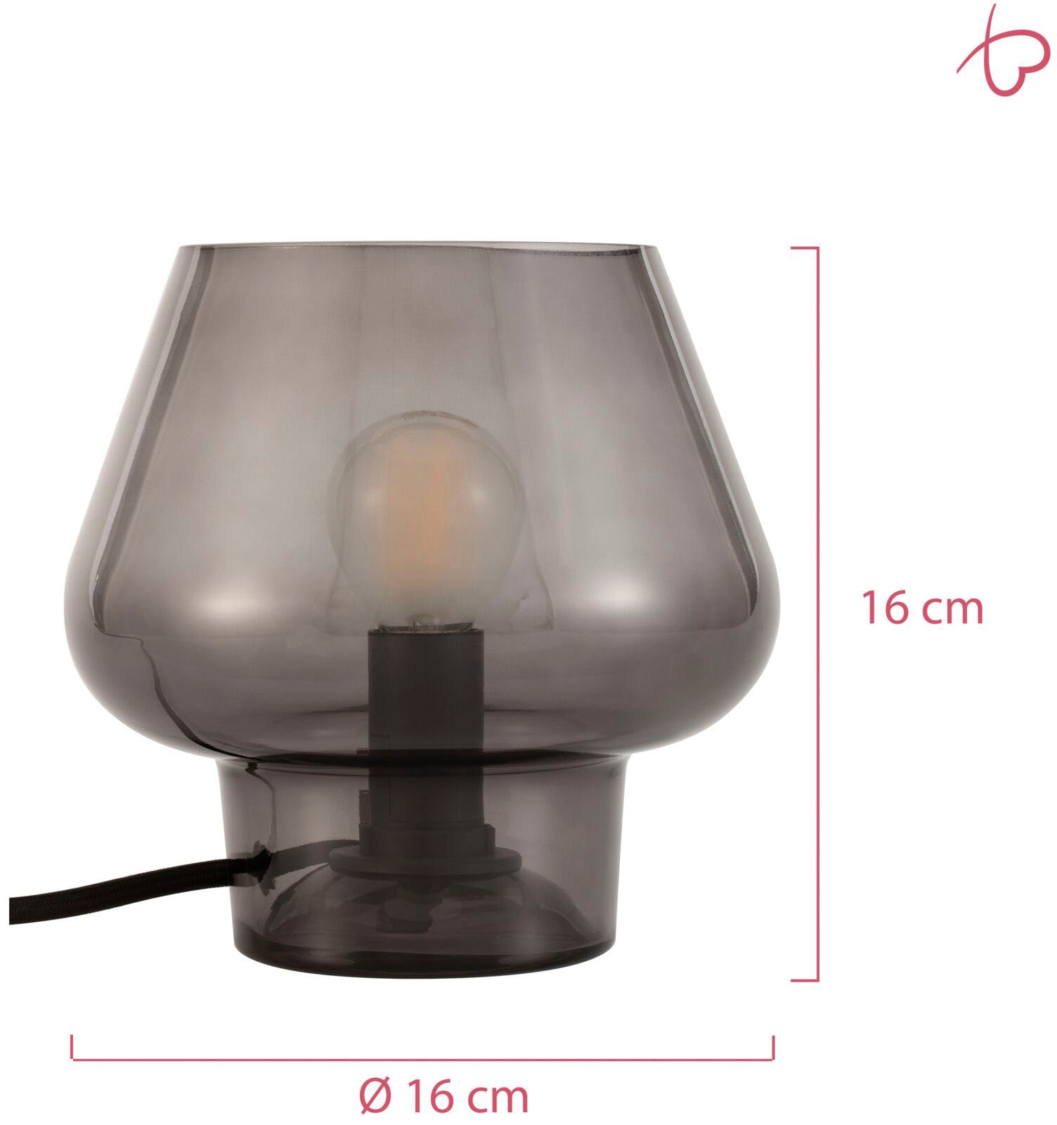 Pauleen Tischleuchte | 1 max20W 230V »Crystal BAUR flammig-flammig Glas«, günstig kaufen Rauchglas Gleam