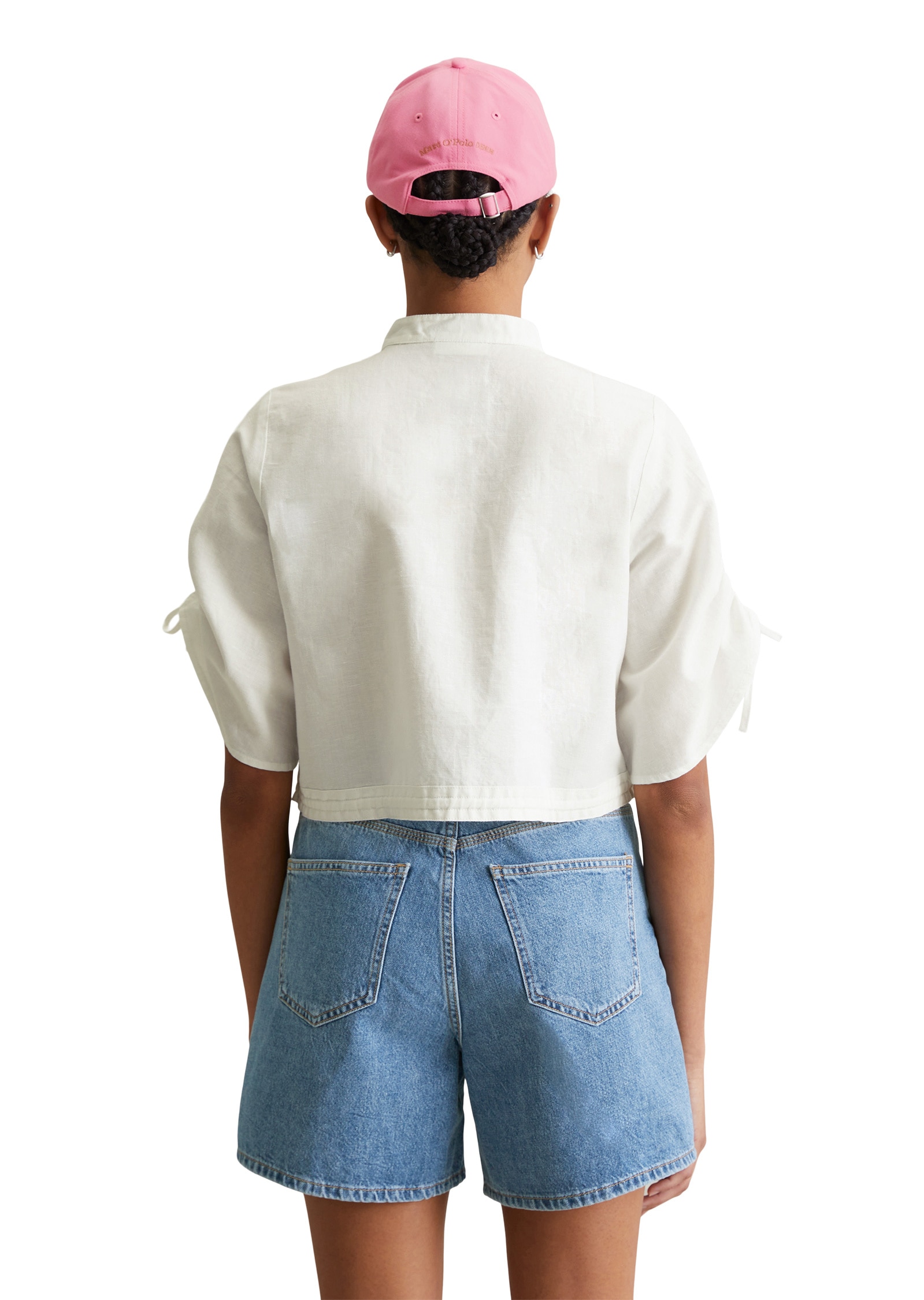 Marc O'Polo DENIM Kurzarmbluse »mit Tunnelzug-Details«