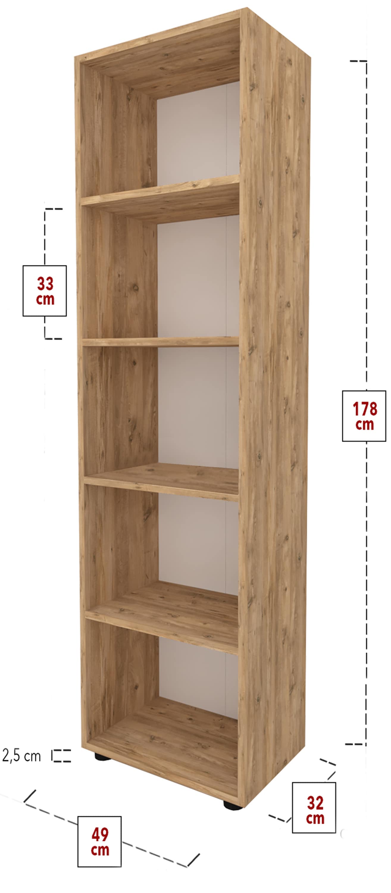 VCM Bücherregal »Holz Büro Regal Bücher Ordner Aktenregal Ulas 5f«
