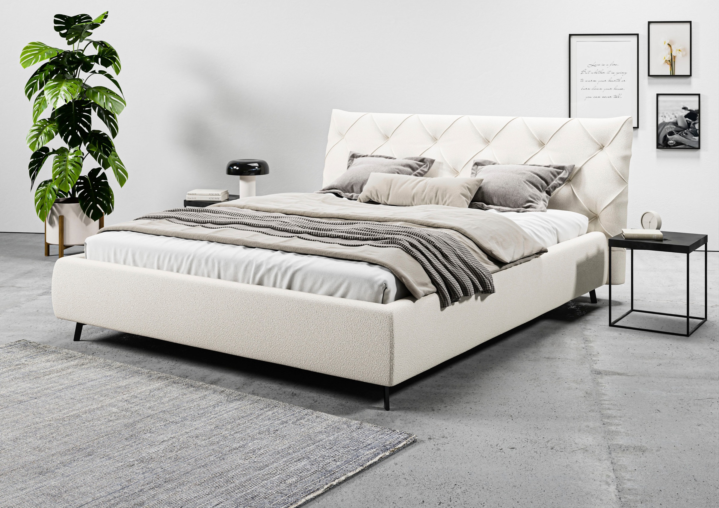 Home affaire Polsterbett "Elloree, in 4 Breiten bis 200cm, auch in Leder" K günstig online kaufen