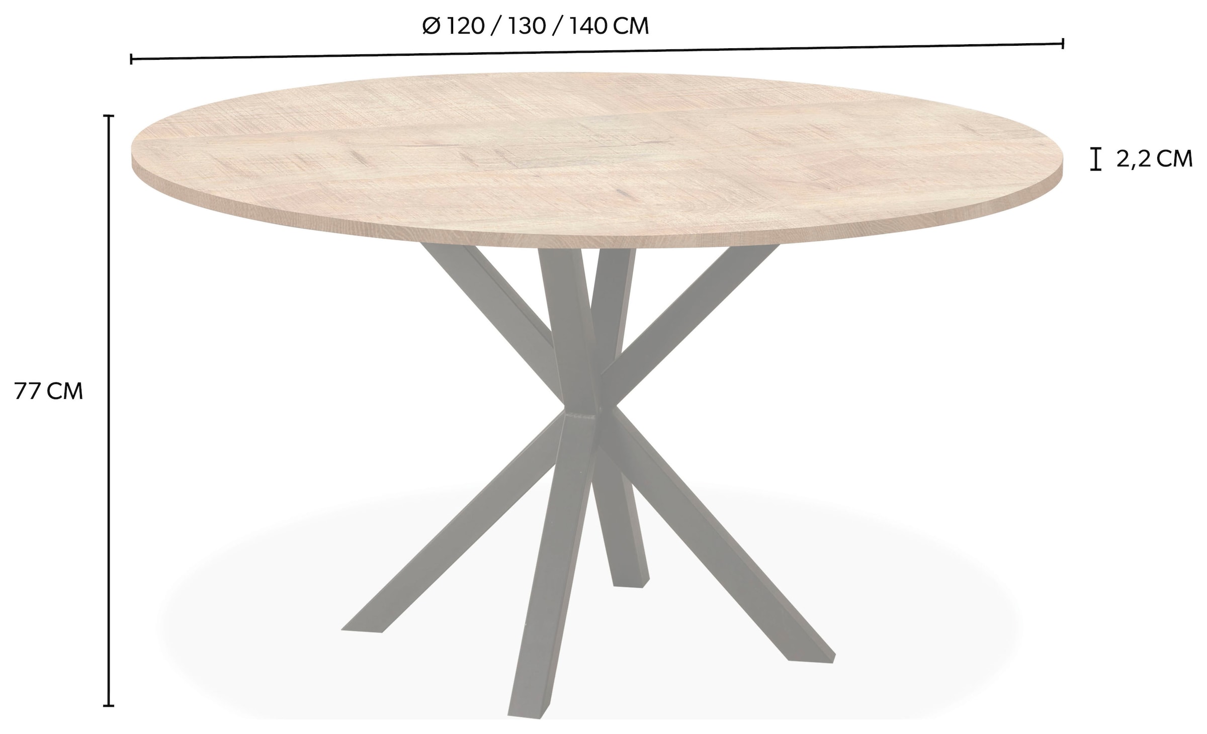 OMG Design Esstisch »Kent« 1 Stk. tlg. Hochwertige Melamin-Tischplatte mit Metallgestell