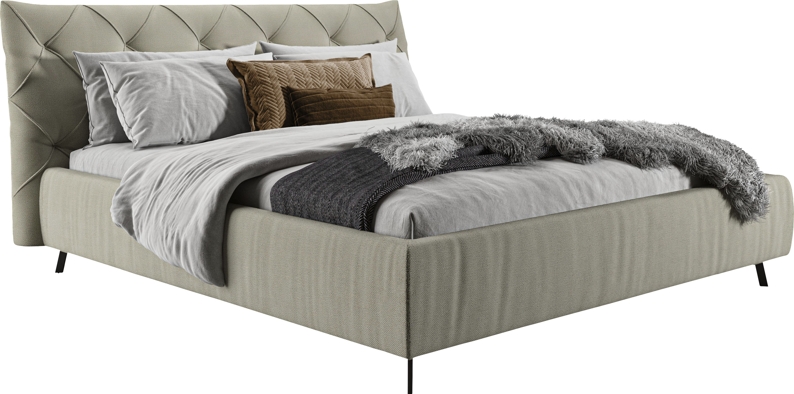 Home affaire "Elloree, in 4 Breiten bis 200cm, auch in Leder" Kopfteilhöhe 105 cm, belastbar bis 280 kg, auch in Überlänge 220cm