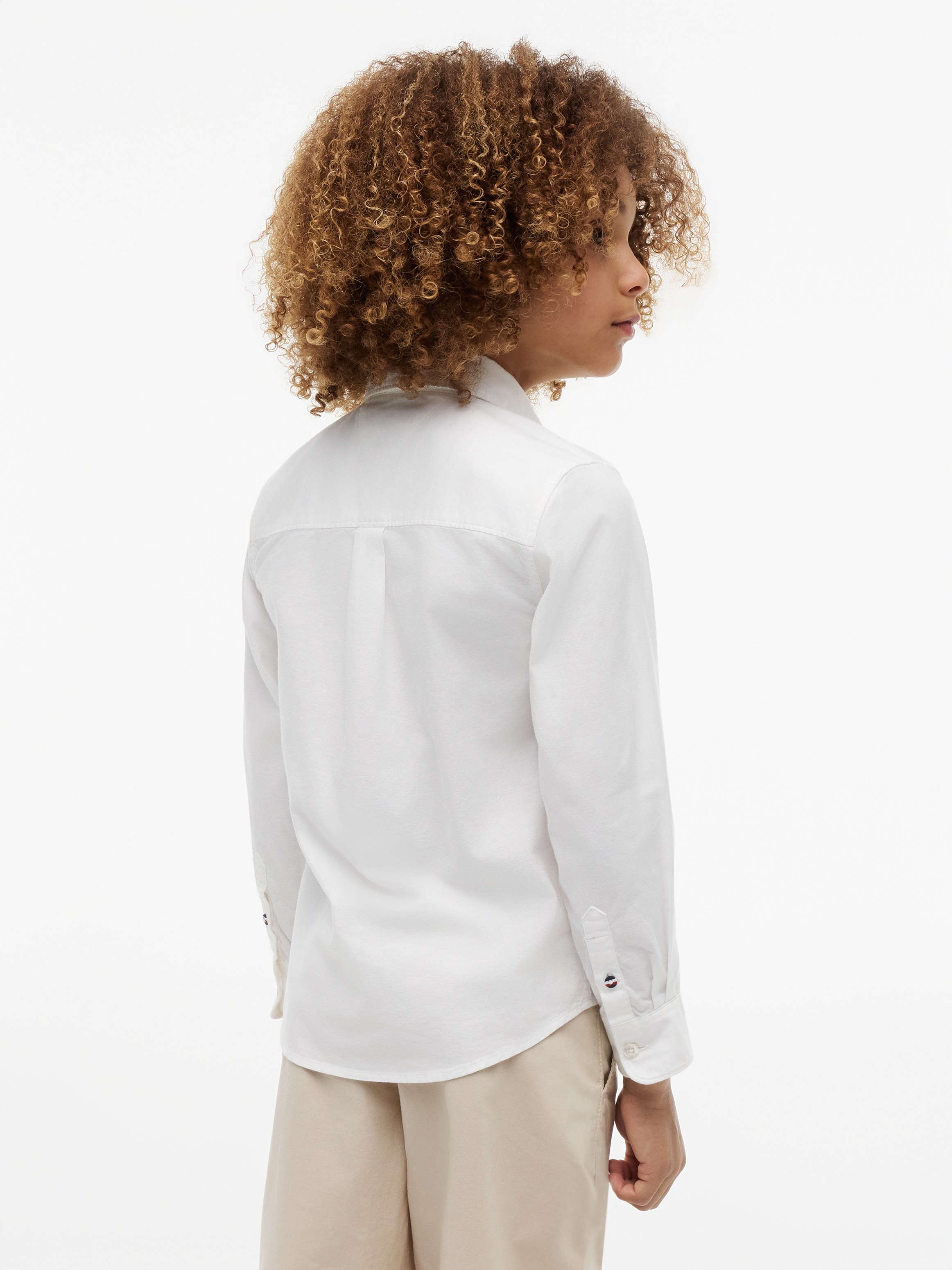 Tommy Hilfiger Langarmhemd »FLAG OXFORD SHIRT« Kinder bis 16 Jahre mit Button-Down-Kragen