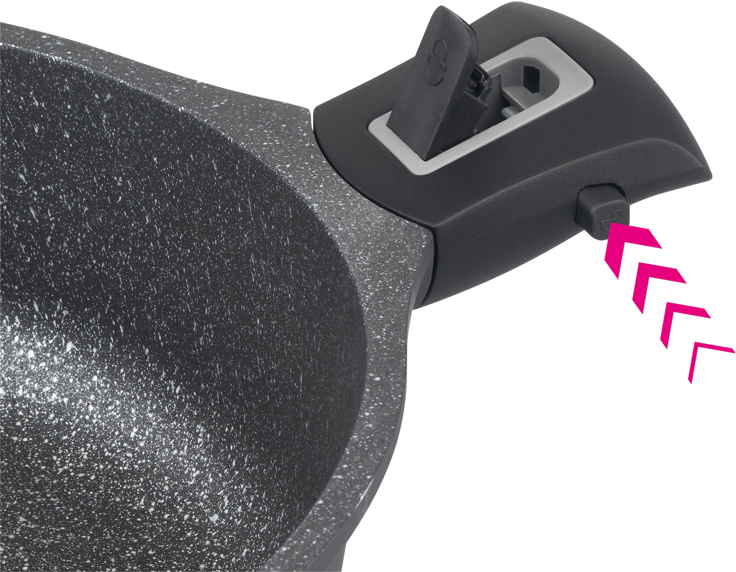 GSW Topf-Set »Easy Click« Set, Kochtopf 20/24 cm, 1 Stielkasserolle 16 cm, 1 Bratpfanne 24 cm, 7 Stk. tlg. Aluminiumguss