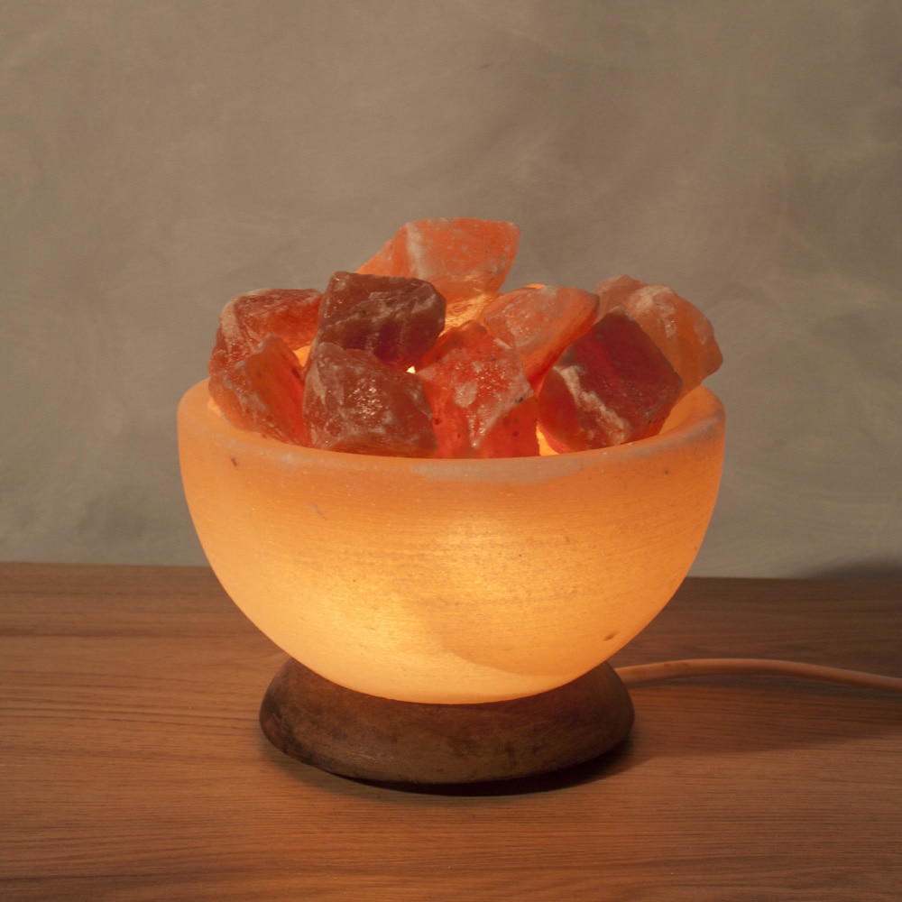 HIMALAYA SALT DREAMS Salzkristall-Tischlampe »Salzkristallschale«, H: bestellen Salzkristall | jeder BAUR ca.15 ein Unikat, cm Stein aus Handgefertigt 