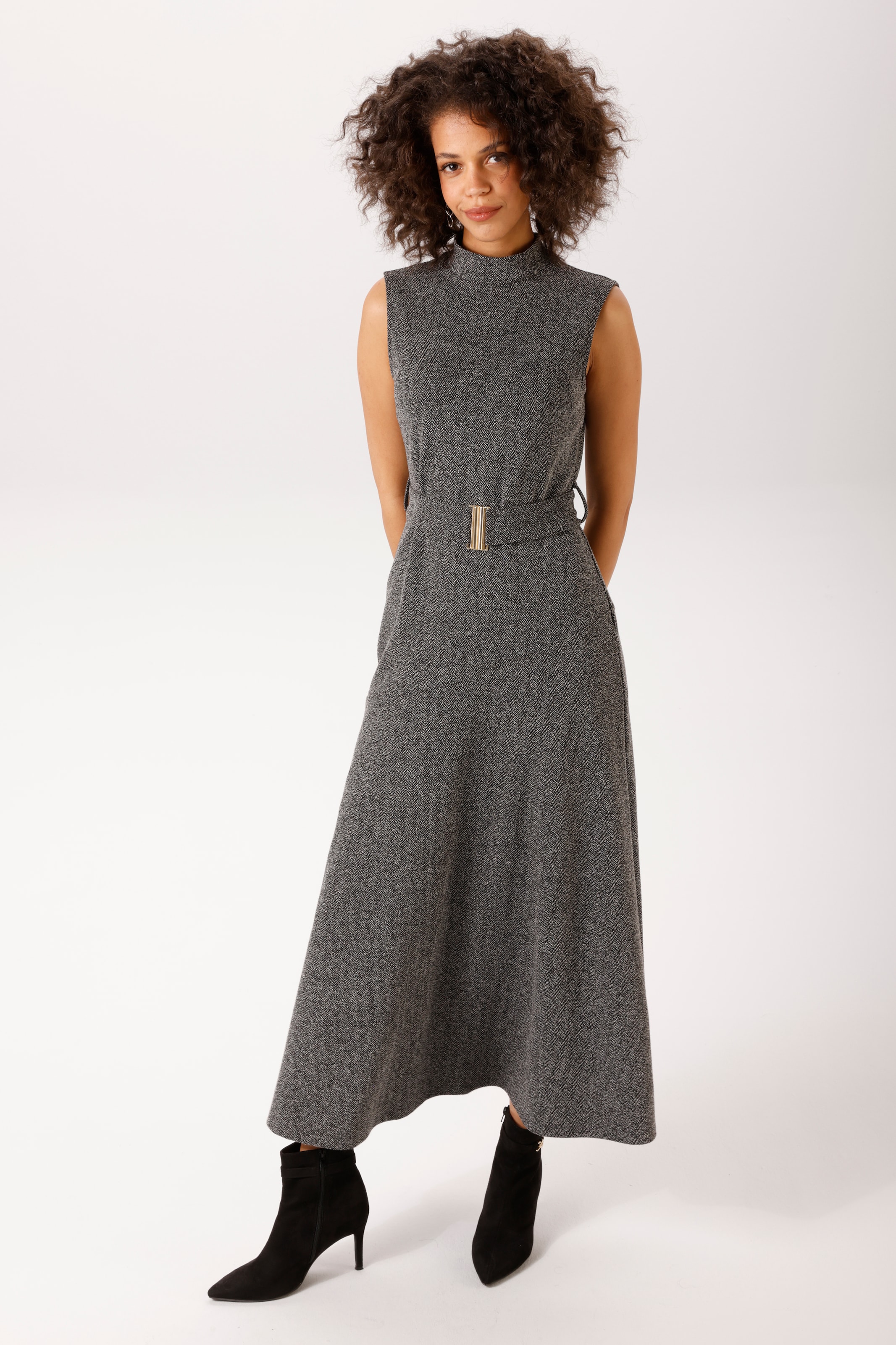 Aniston CASUAL Maxikleid mit breiten, abnehmbaren Gürtel - NEUE KOLLEKTION
