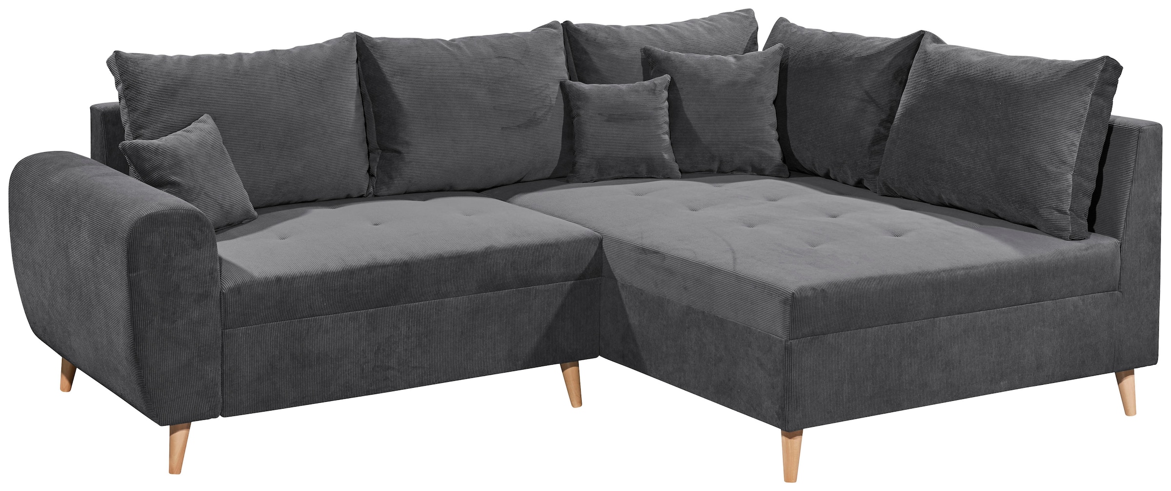 ED EXCITING DESIGN Ecksofa »Calanda L-Form«, mit Hocker, frei im Raum stellbar, Rücken- und Zierkissen
