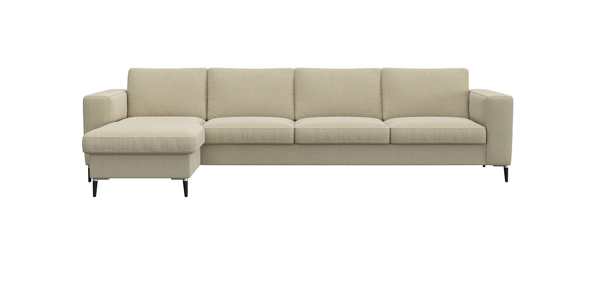FLEXLUX Ecksofa "Fiore, L-Form" breite Armlehnen, Kaltschaum, Füße Alu+schwarz