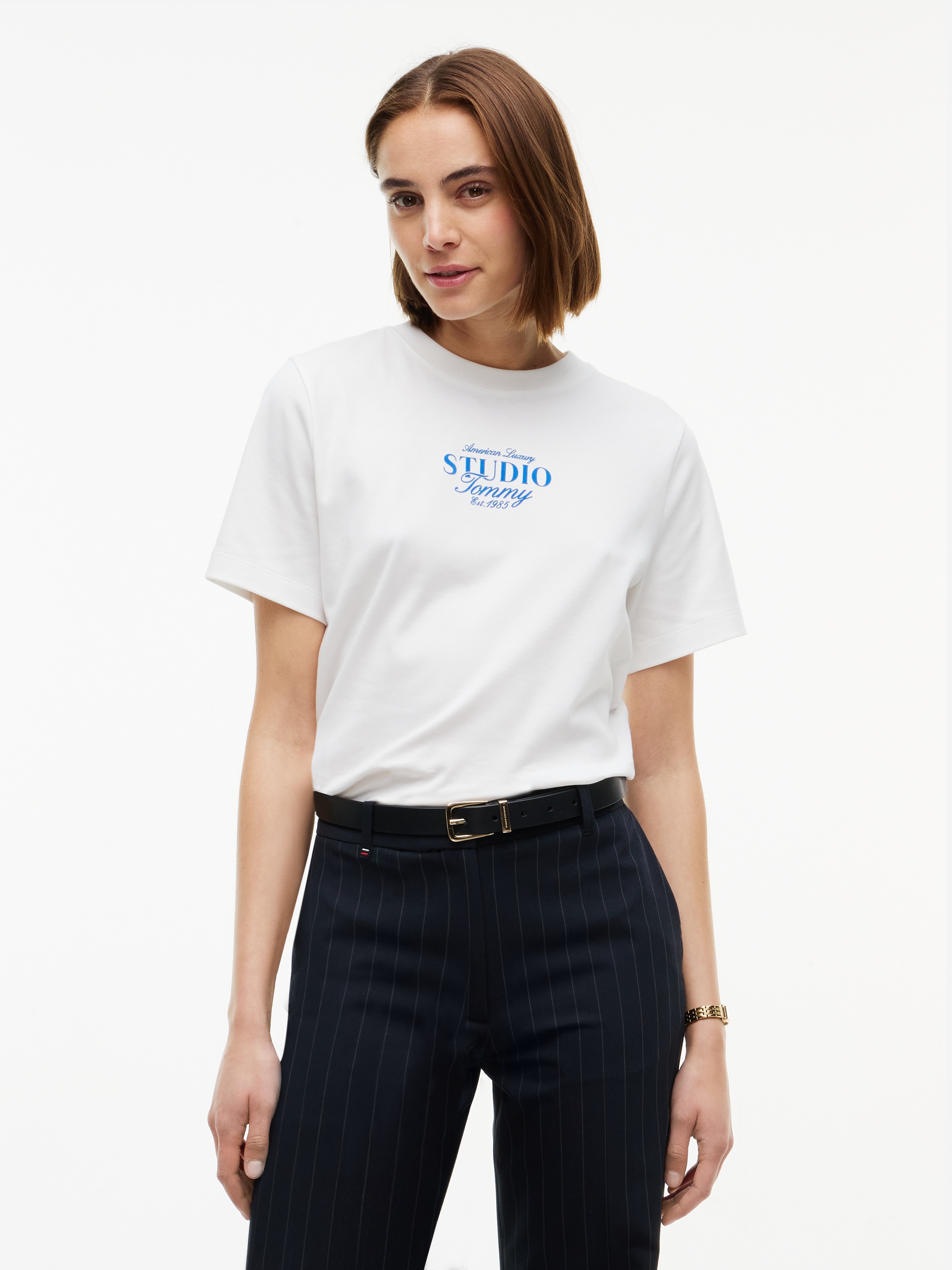 Tommy Hilfiger T-Shirt "STUDIO TOMMY REG C-NK S/S TSHIRT" Baumwolle, regular fit