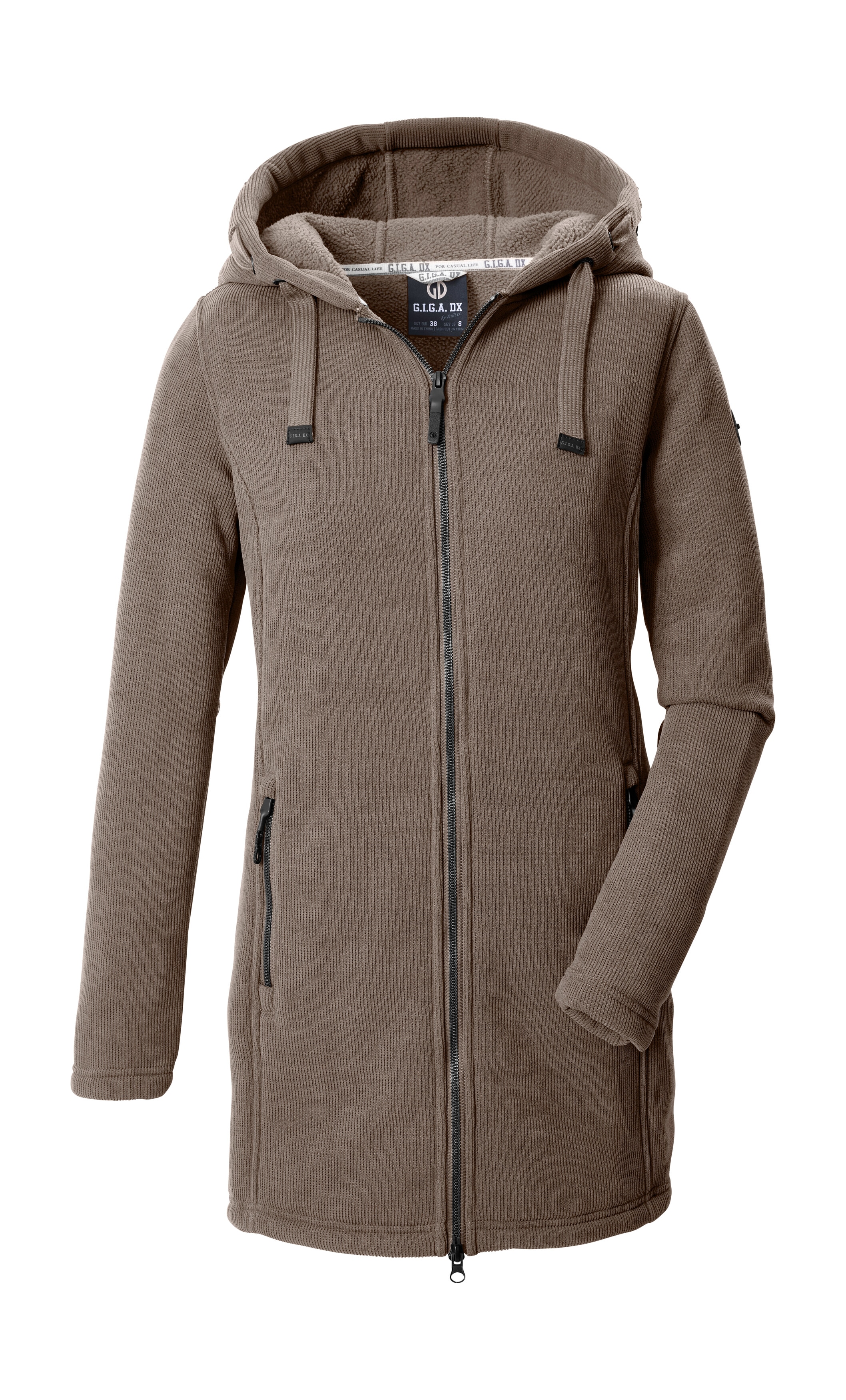 G.I.G.A. DX by killtec Fleecejacke "GW 44 WMN KNTFLC PRK" Leichter Damen Strickfleeceparka, warm, 2-Wege-Reißverschluss