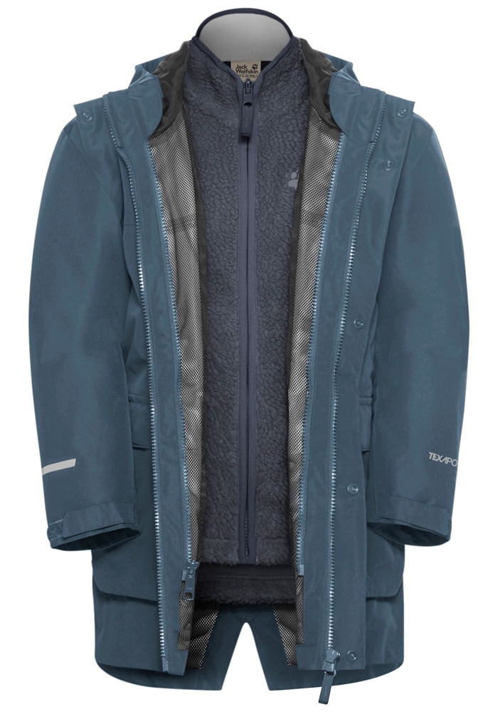 Jack Wolfskin 3-in-1-Funktionsjacke »3IN1 CANVEY KIDS«, mit Kapuze