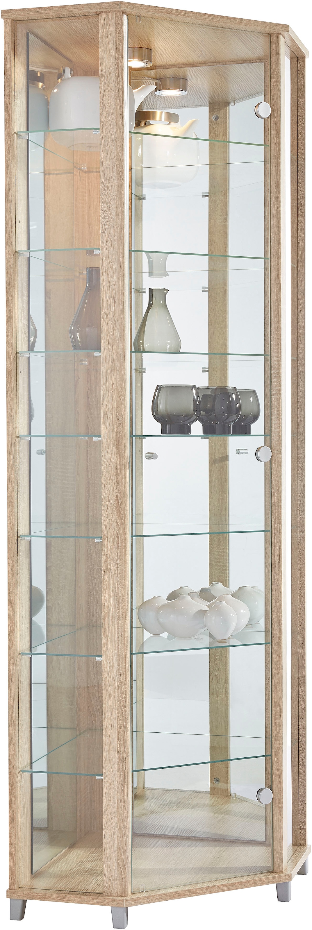 fif möbel Eckvitrine "TRIO Höhe ca. 172 cm, ink. Beleuchtung", Eckvitrine/G günstig online kaufen