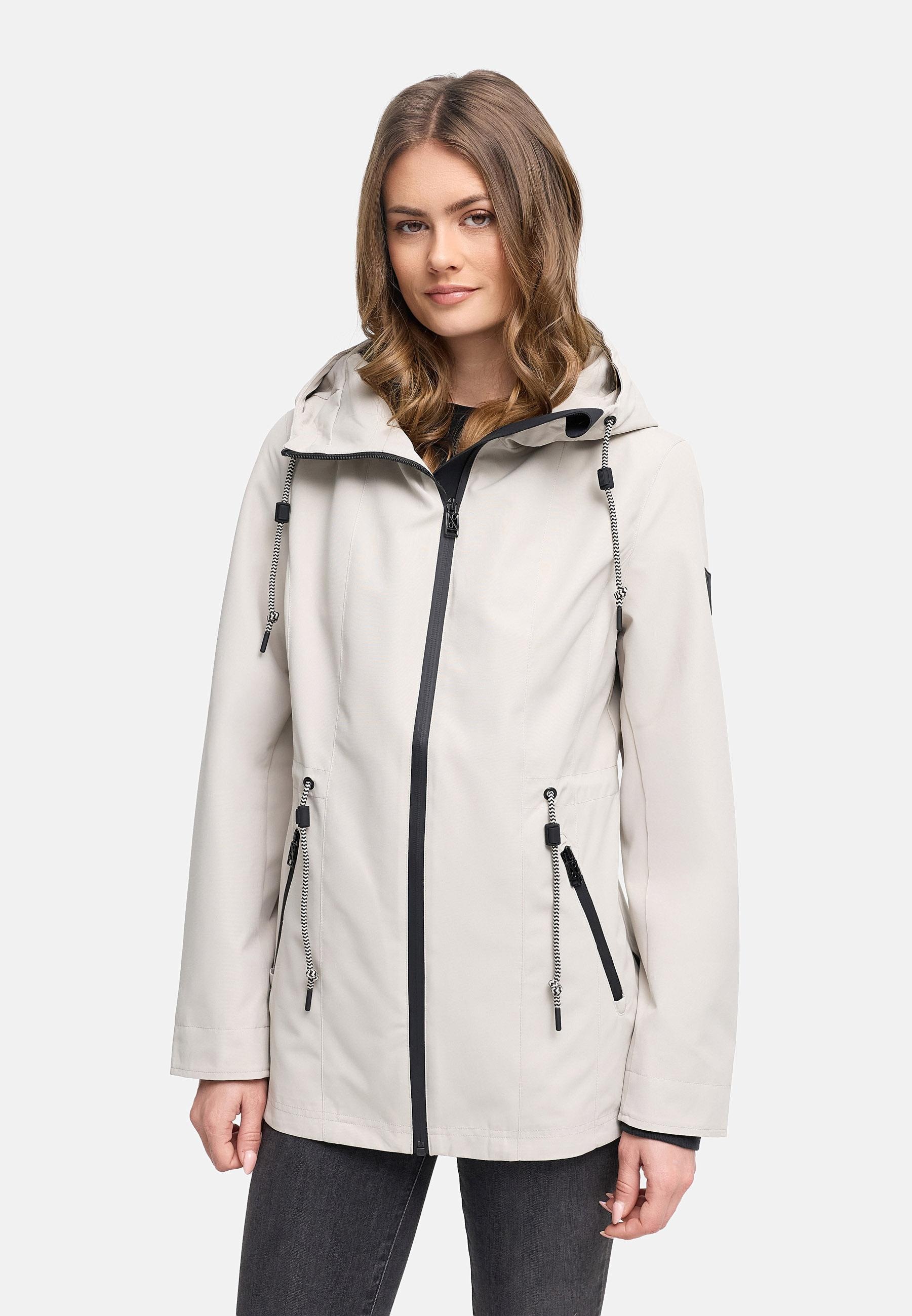 Navahoo Outdoorjacke »Blumentanz 14« mit Kapuze Übergangsjacke mit wasserdichtem Verschluss