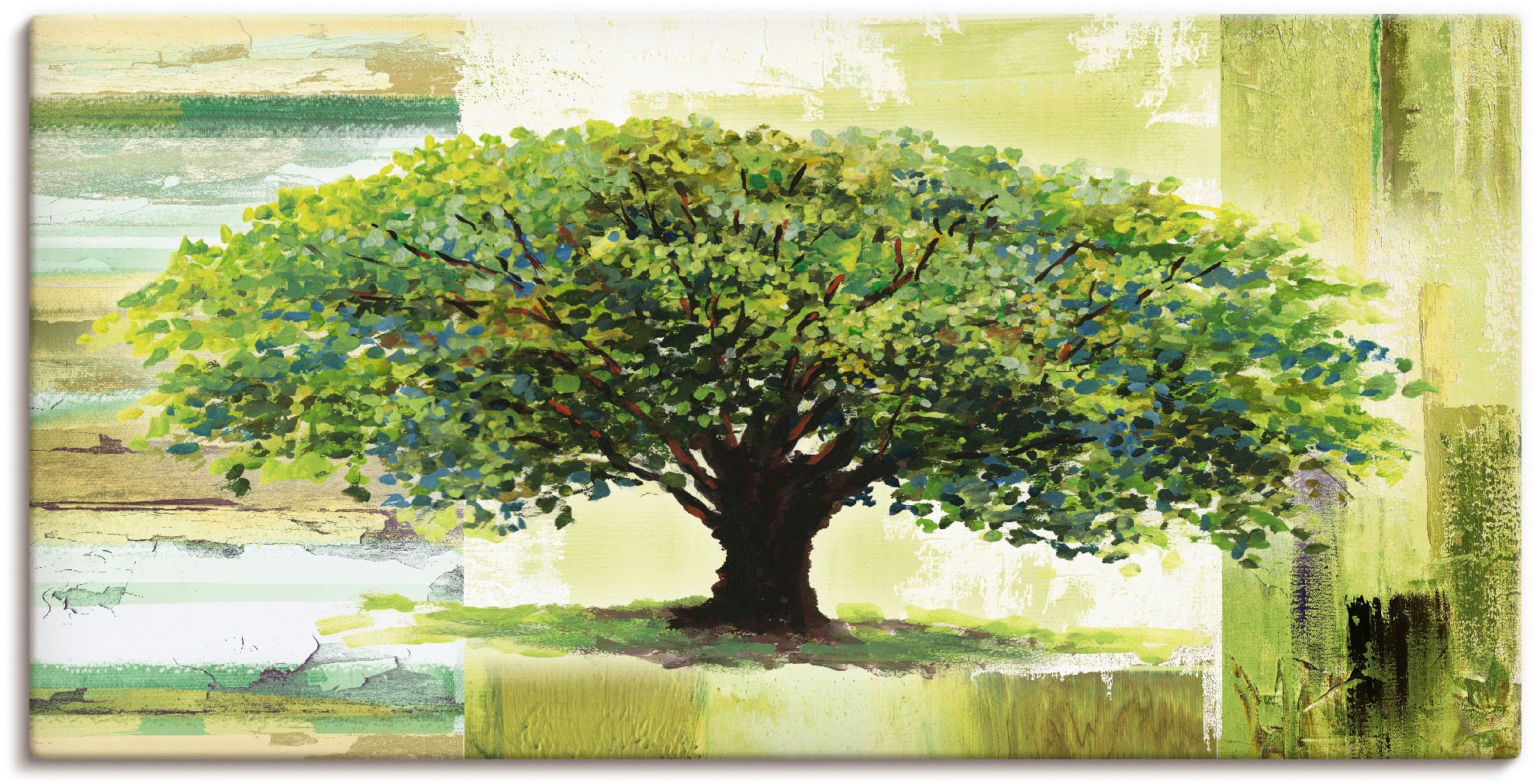 Wandaufkleber »Frühlingsbaum Bäume, St.), (1 Leinwandbild, kaufen Hintergrund«, in | Größen Alubild, oder versch. auf Artland BAUR abstraktem Poster als Wandbild