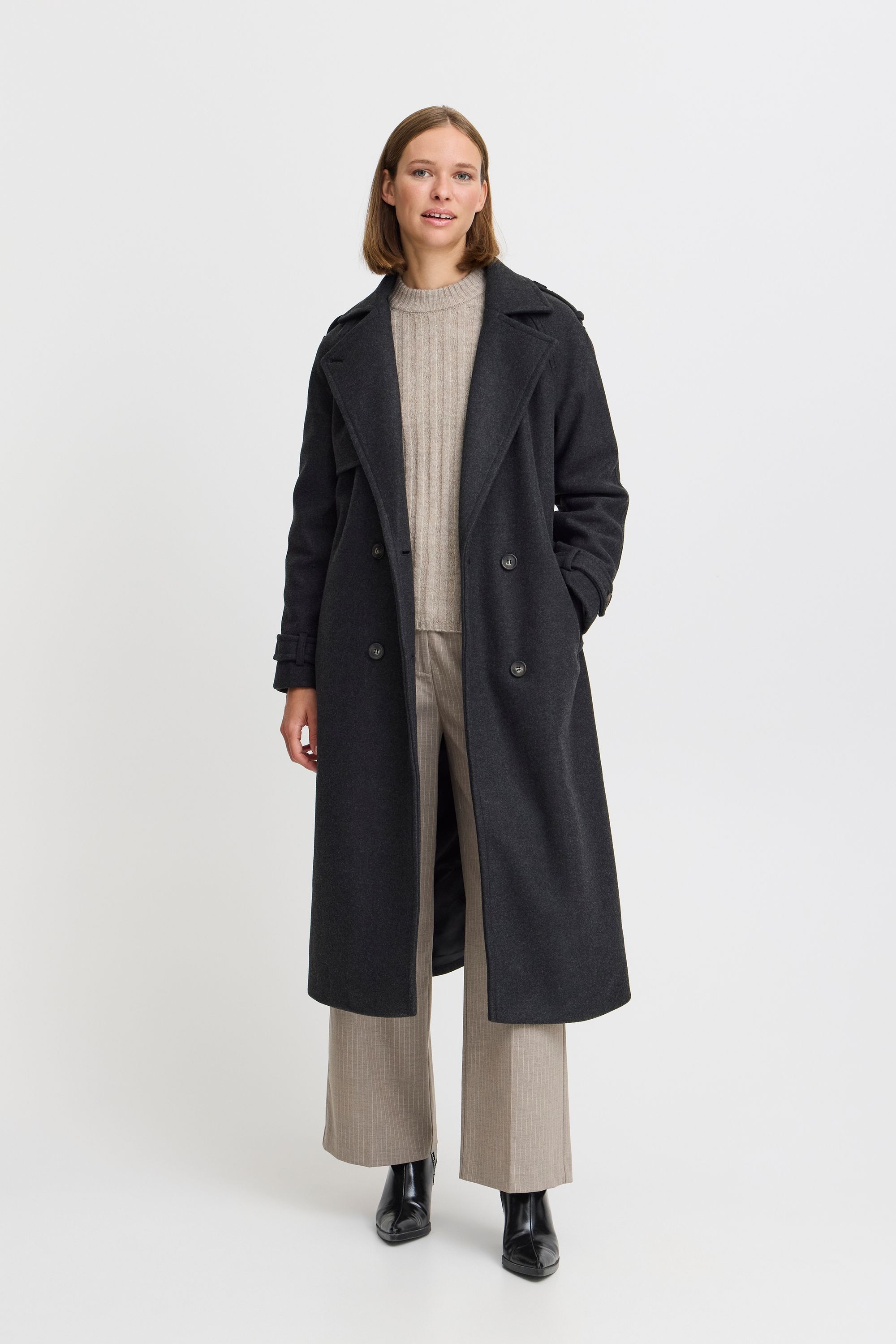 b.young Wollmantel "Wollmantel BYCILIA TRENCH COAT -" günstig online kaufen