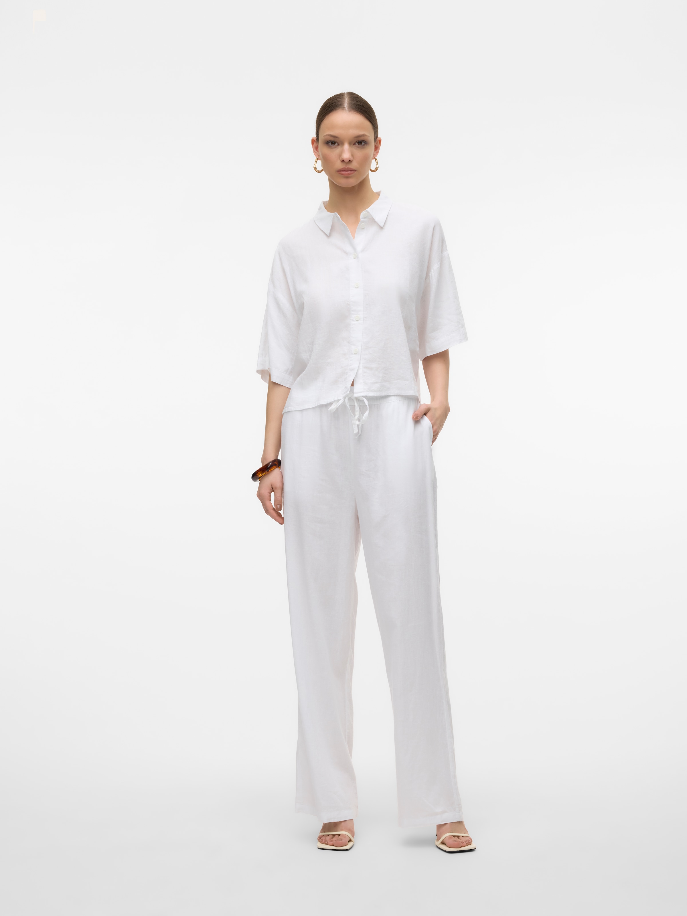 Vero Moda Schlupfhose »VMLINN LINEN PANTS WVN NOOS«, Sommerhose, mit Leinen