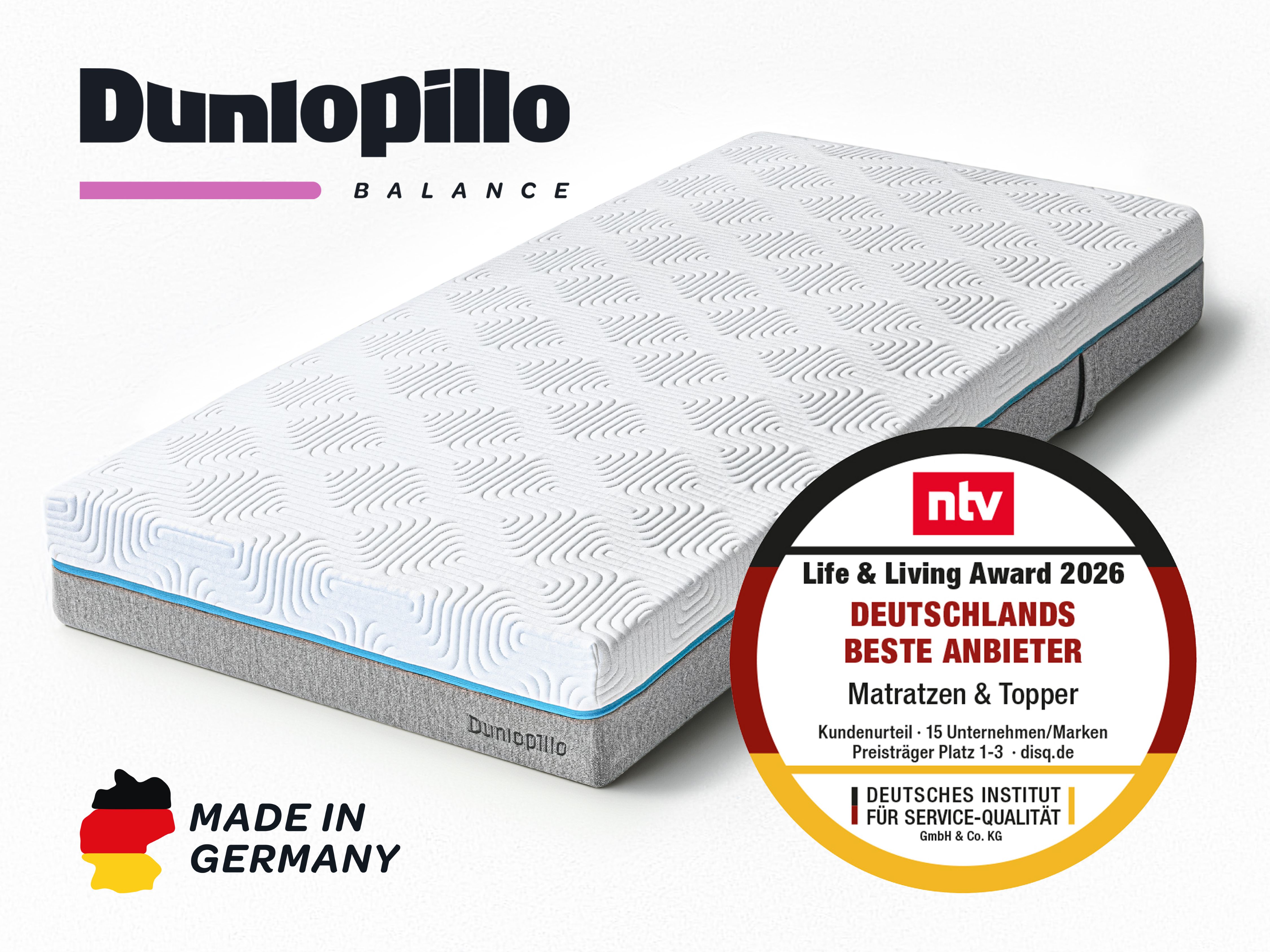 Dunlopillo Kaltschaummatratze "Dunlopillo Balance KS Matratze 90x200 und weiteren Größen" 23 cm hoch Raumgewicht: 38 kg/m³ 1-tlg., 1 Stk. tlg. Stabilisierung & Entlastung für Ihr Wohlbefinden