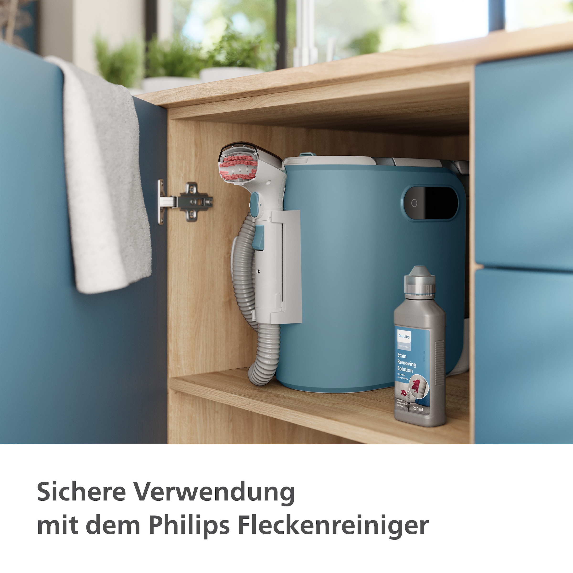 Philips Flüssigreiniger »XV1732/01, Reinigungsmittel für Philips Fleckenreiniger XW3192/XW3193«, haustier- und familienfreundlich, 25 Reinigungsvorgänge in 1 Flasche