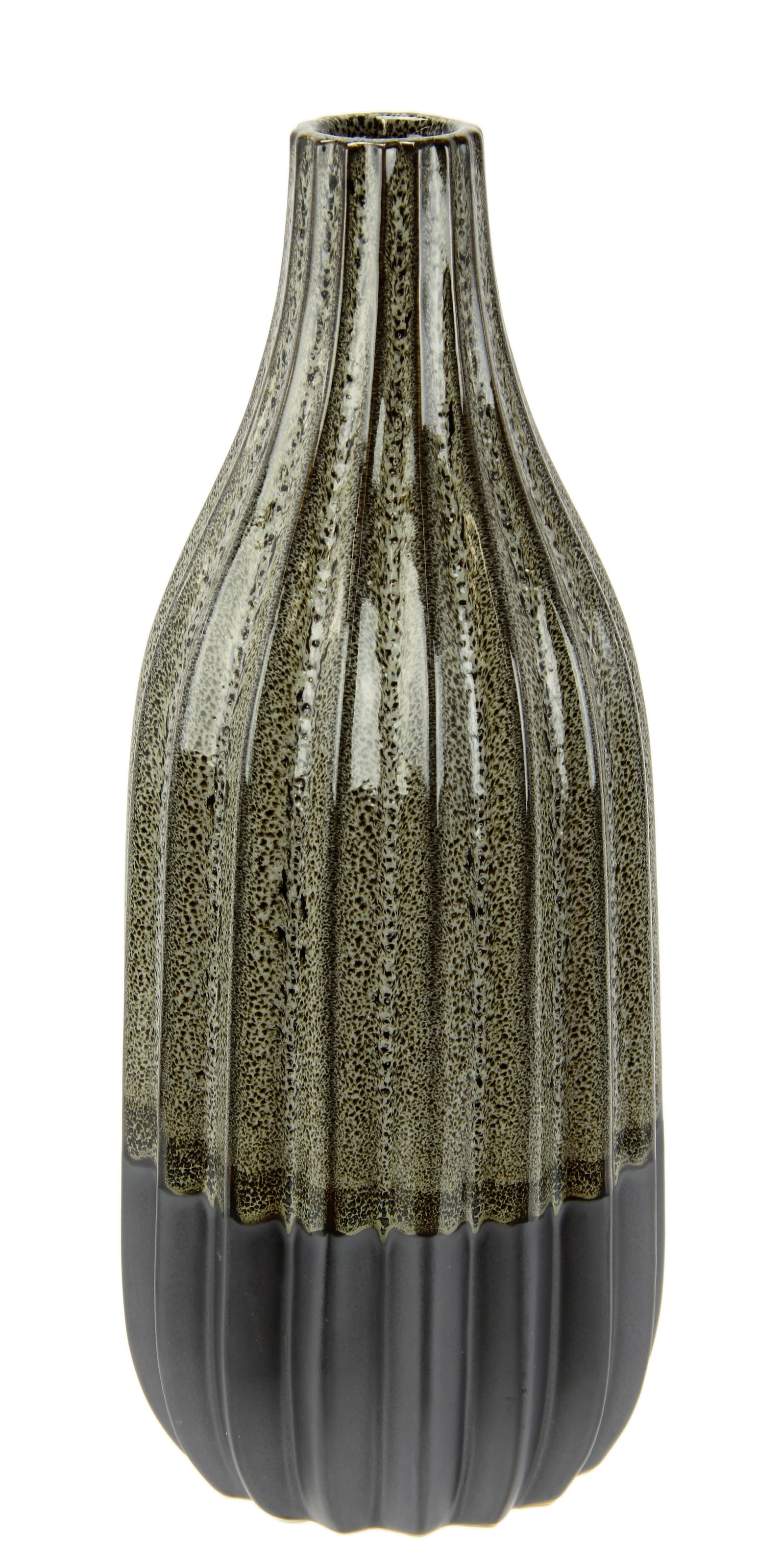 I.GE.A. Dekovase "Vase aus Keramik, geriffelt, bauchig, matt glänzend", (1 günstig online kaufen