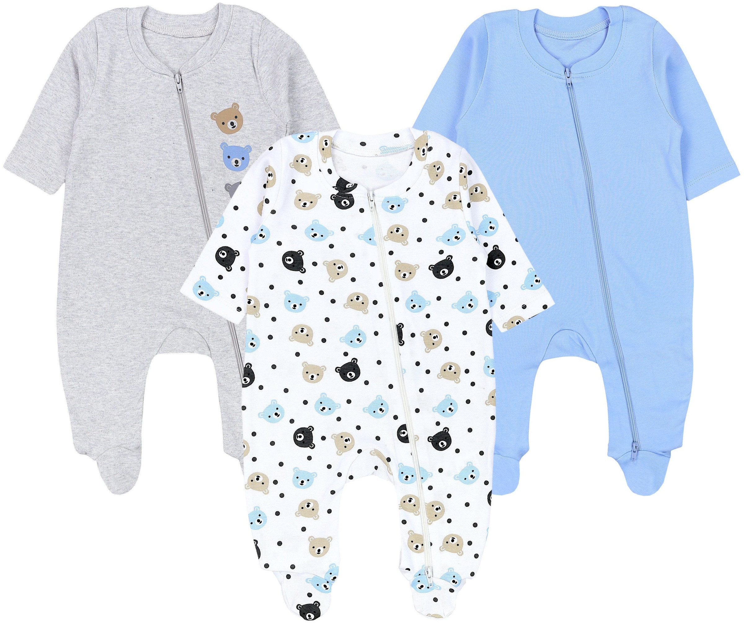 TupTam Schlafanzug "Schlafstrampler Baby Unisex Schlafstrampler mit Fuß 3er Pack"