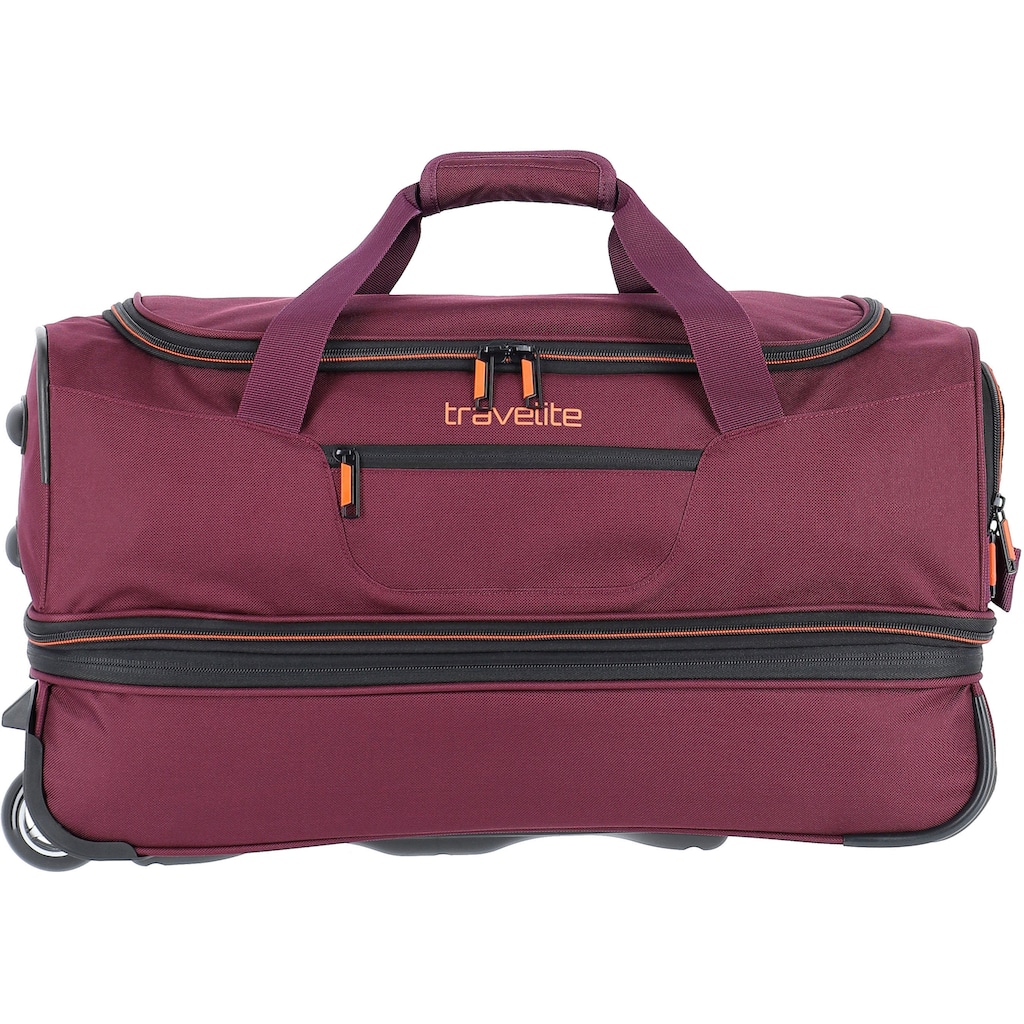 travelite Reisetasche »Basics, 55 cm«, Duffle Bag Sporttasche mit Trolleyfunktion und Volumenerweiterung