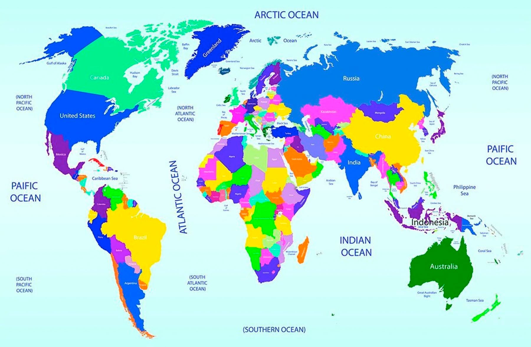 Papermoon Fototapete "World map" glatt