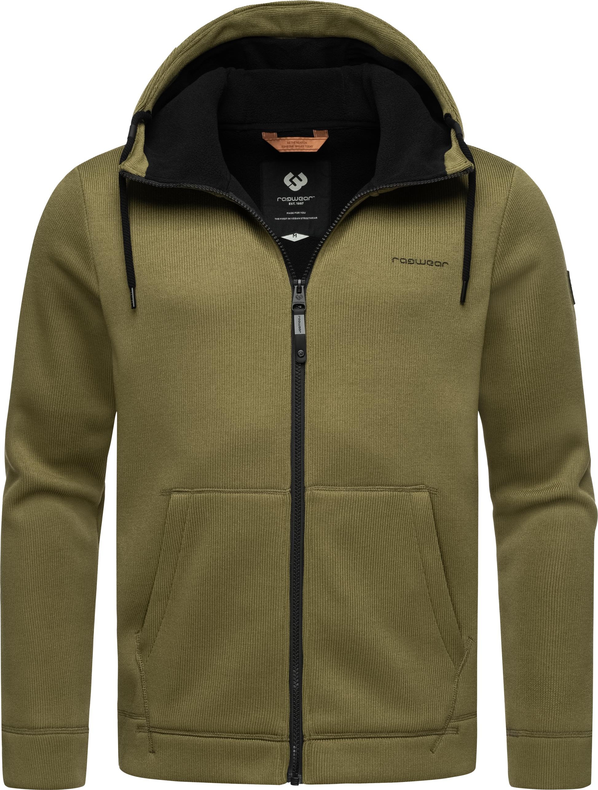 Ragwear Kapuzenstrickjacke »Fabian«, Herren Basic Rippstrick-Jacke mit Kapuze