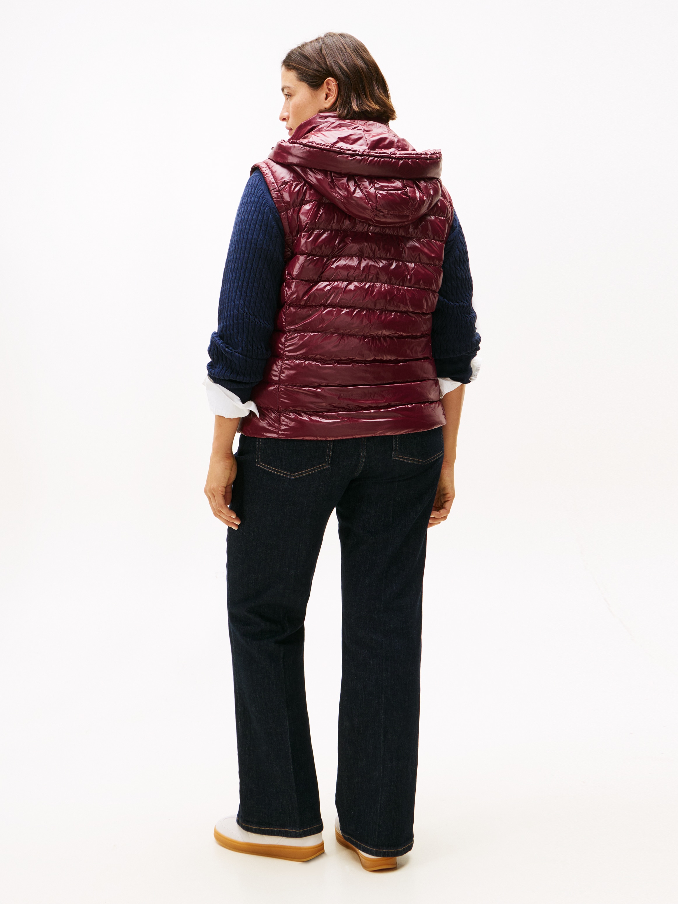 Tommy Hilfiger Curve Steppweste »CRV LW PADDED SLIM VEST«, in großen Größen, mit Kapuze