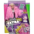 Barbie Anziehpuppe »EXTRA«, blond, mit flauschiger rosa Jacke