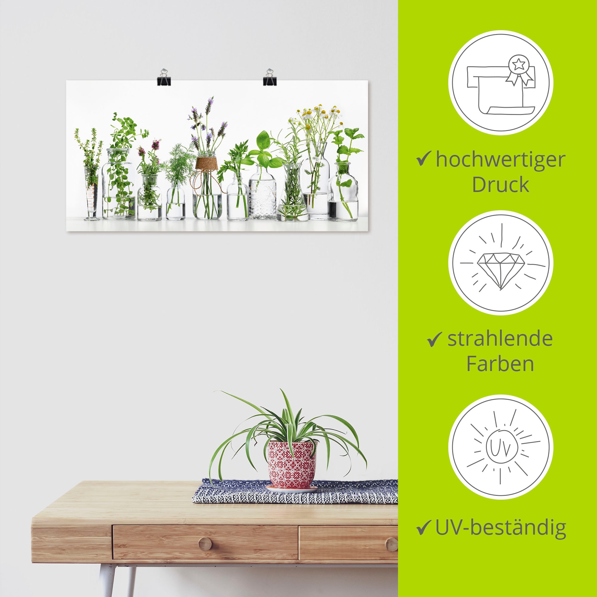 Artland paveikslas »Öle su Kräutern« Kräuterbilder (1 St.) kaip Alubild Outdoorbild Paveikslas ant drobės Plakatas Sienos lipdukai