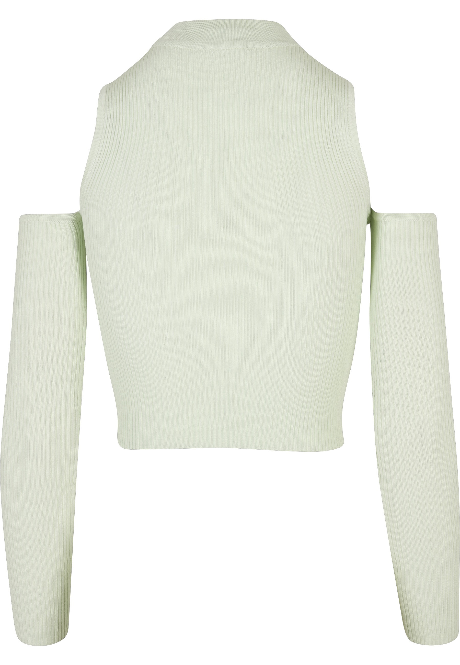 URBAN CLASSICS Fleecepullover »Urban Classics Damen Ladies Rib Knit Cut Out Sleeve Longsleeve«, 1 Stk.
