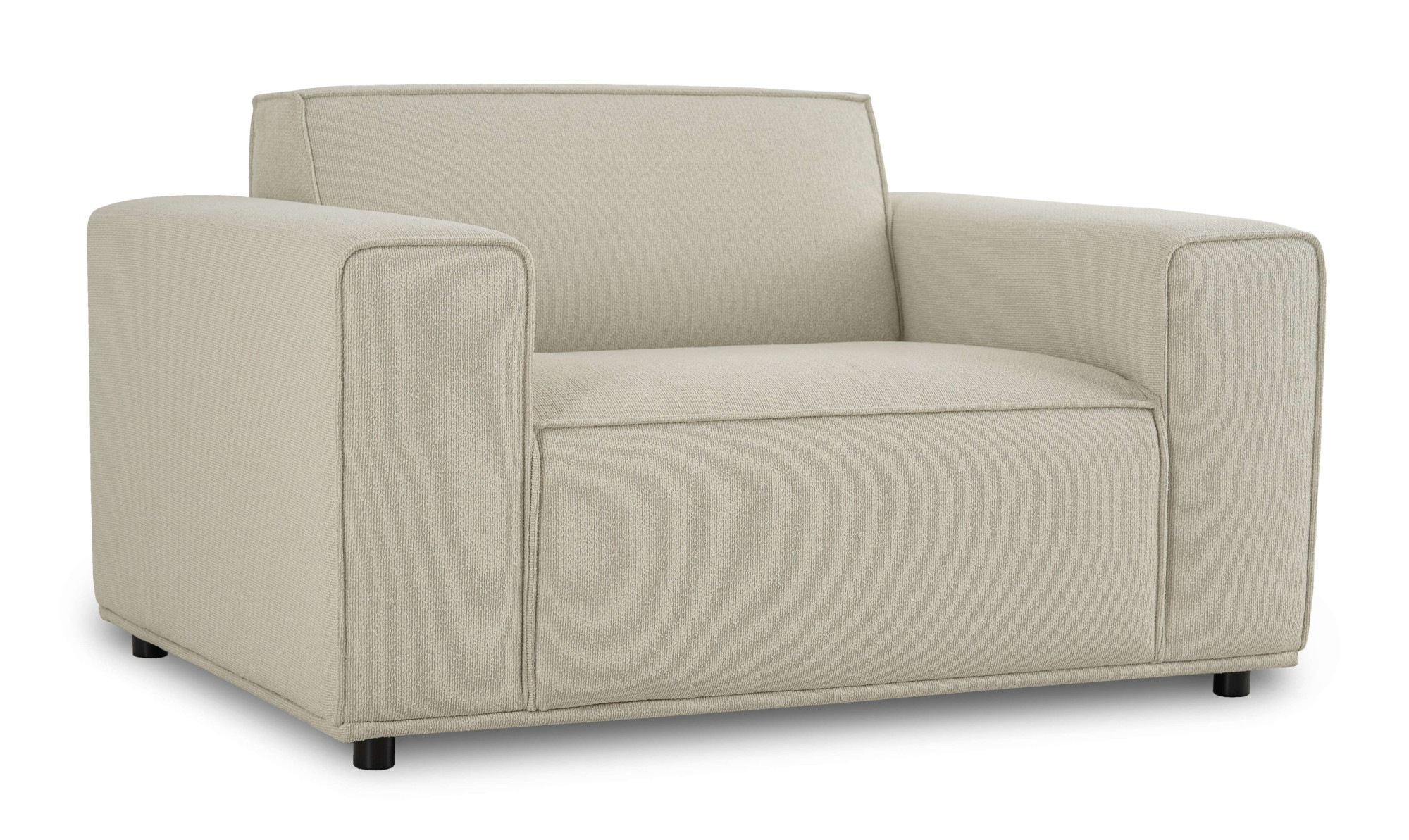 Home affaire Loveseat »Avelin, 1.5 Sitzer, 140 cm, Chenille, Struktur-Boucle«, mit Wellenunterfederung, Kedernaht, bodentief, Skandi-Design