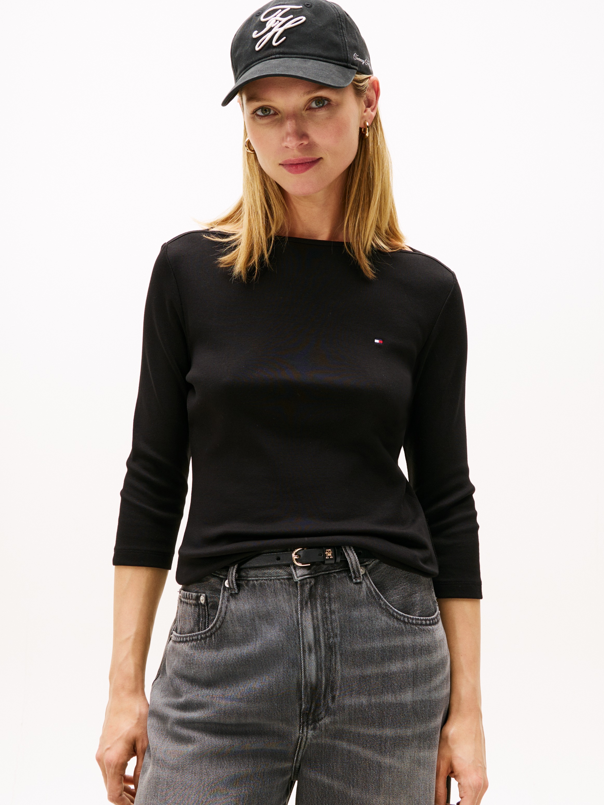 Tommy Hilfiger 3/4-Arm-Shirt "NEW CODY SLIM BOAT-NECK" mit Logostickerei günstig online kaufen