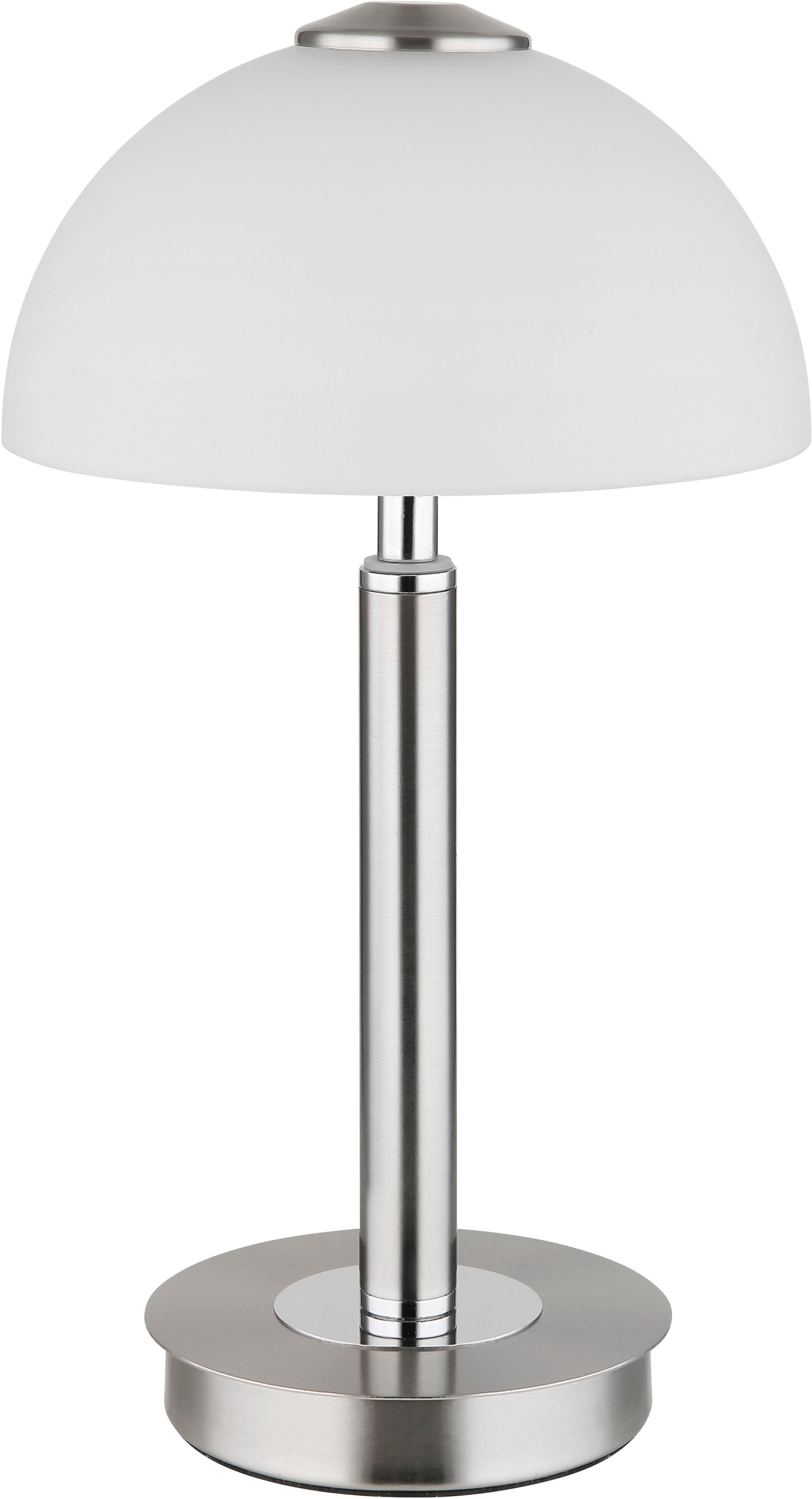 GLOBO LIGHTING Tischleuchte »ULDIN« LED-Modul 1 Stk. Warmweiß Tischleuchte Nickel/Chrom, Glas opal, Touchdimmer, LED 7W