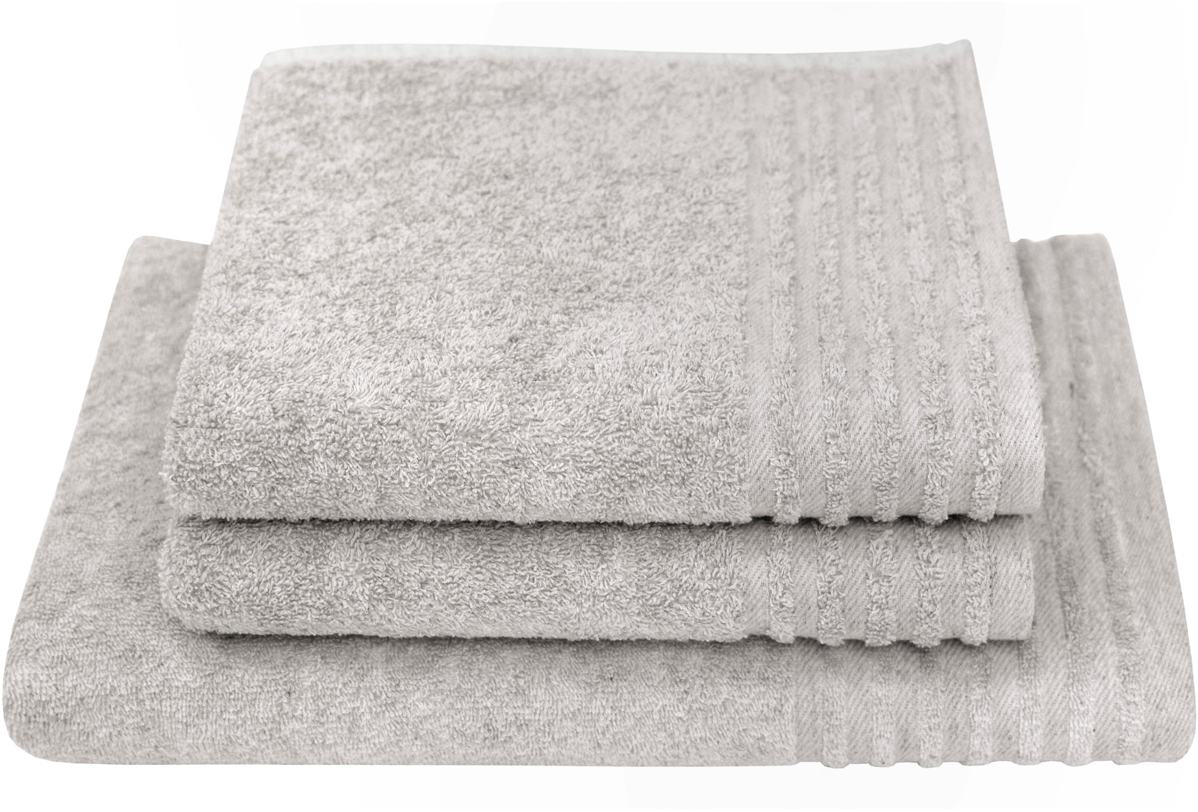 Handtuch Set DYCKHOFF, silber, Frottier, Obermaterial: 85% Baumwolle, 15% Hanf, Handtuch-Sets, "Deep Harmony Energy", 15% Hanf; 2 Handtücher