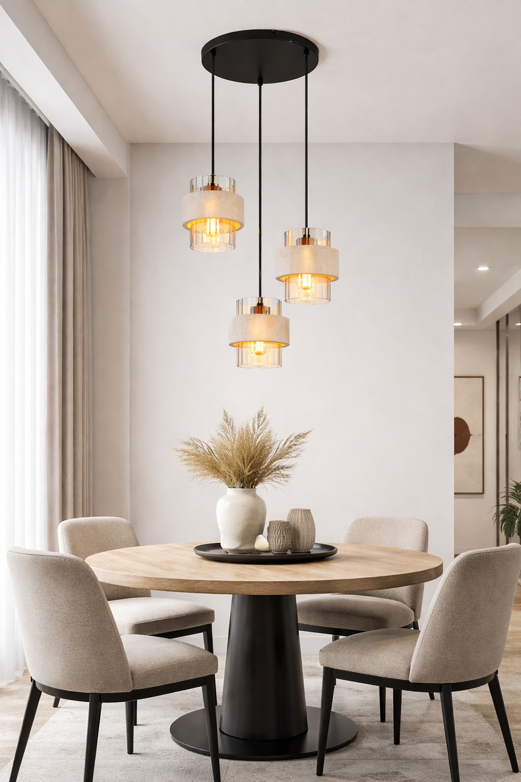GLOBO LIGHTING Hängeleuchte »DAREN« E27 1 Stk. Hängeleuchte mit Glas & Stein, edel, warm & dekorativ