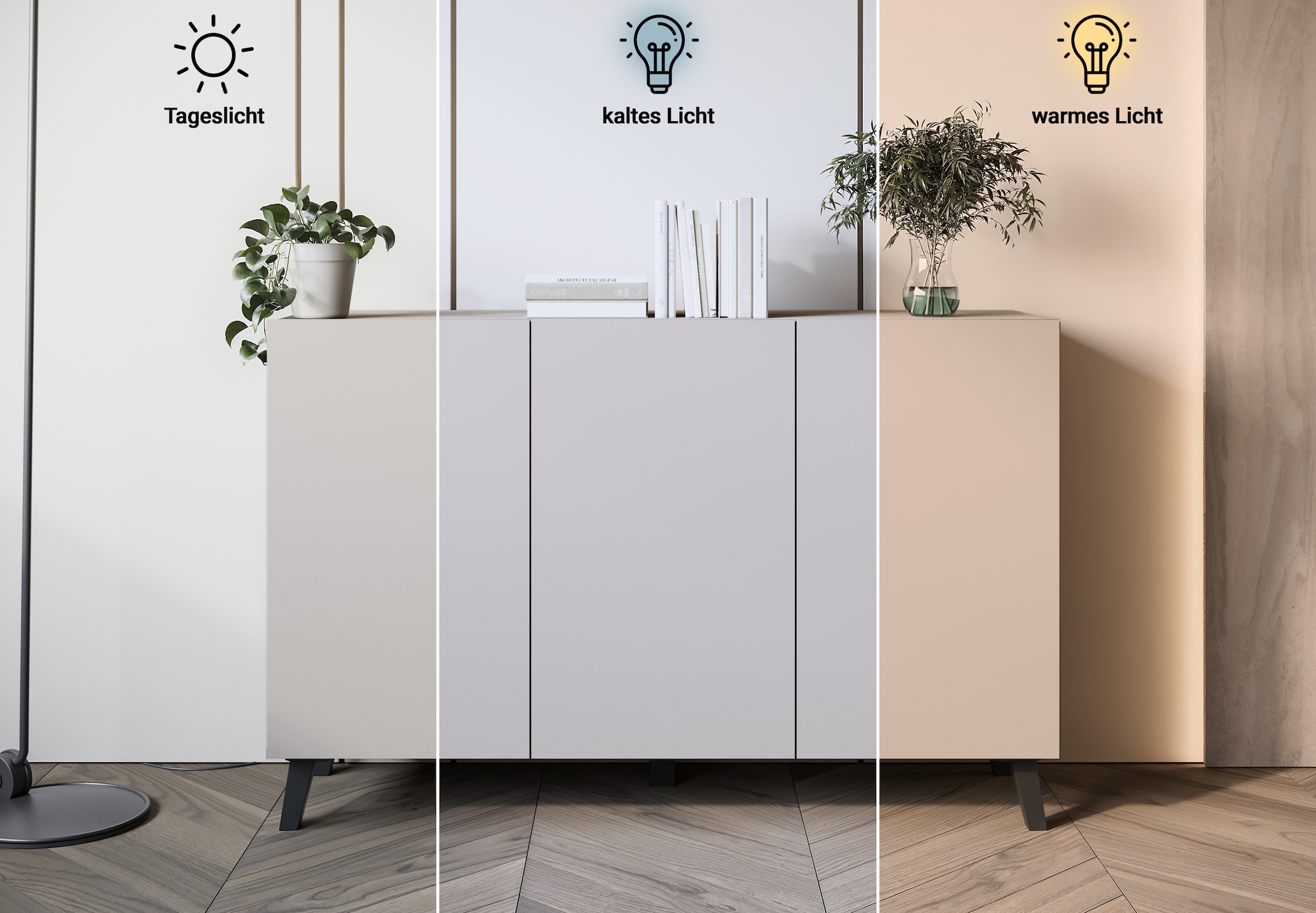 Home affaire Sideboard "SIDEBOARD PHUKET II, Stilvolle, grifflose Kommode, günstig online kaufen