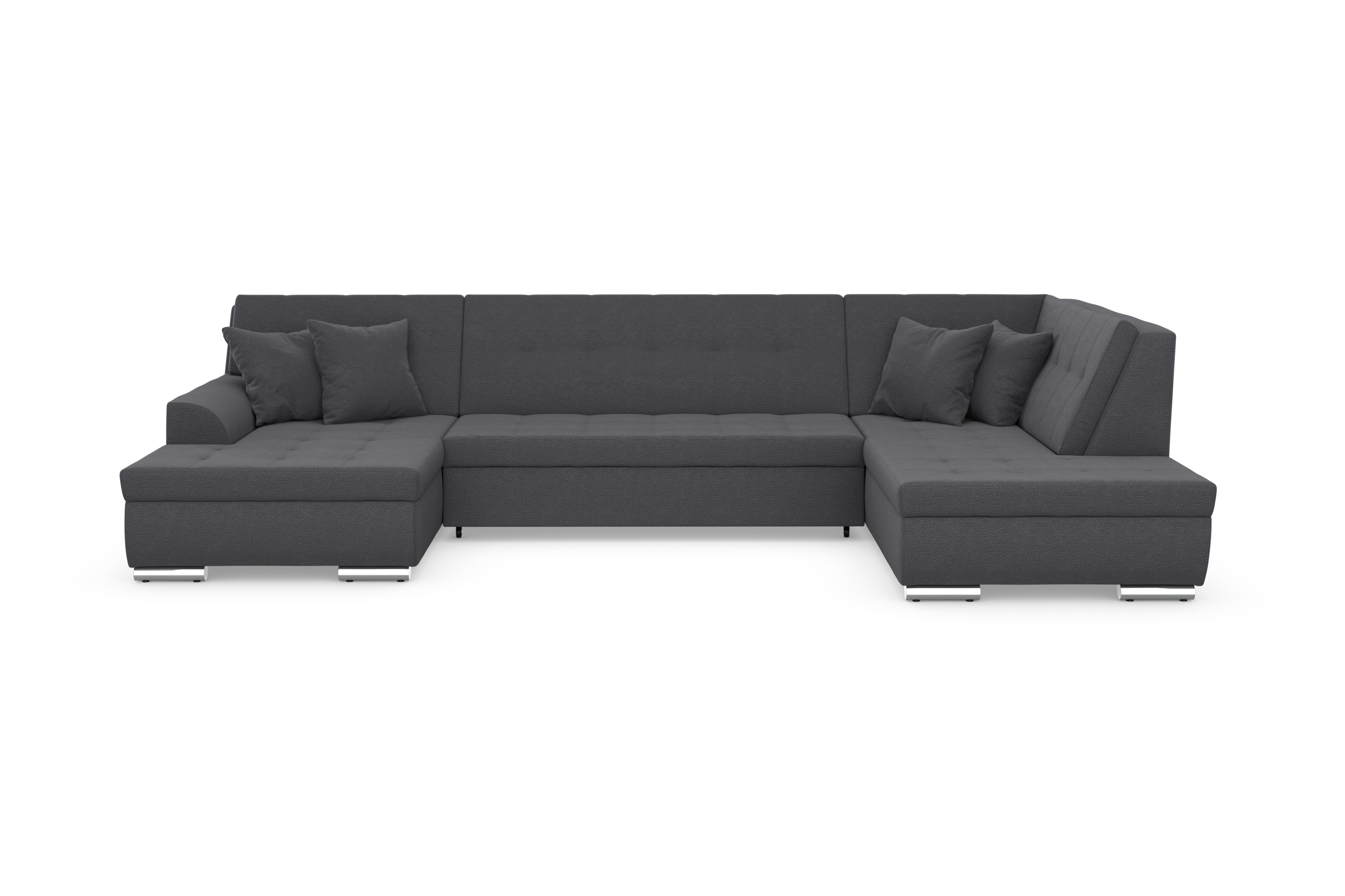 DOMO collection Wohnlandschaft "TREVISO inkl. Zierkissen, moderne Steppung, XXL: 364x201x83 cm" wahlweise mit Bettfunktion, in vielen Bezugsarten auch in Cord U-Form