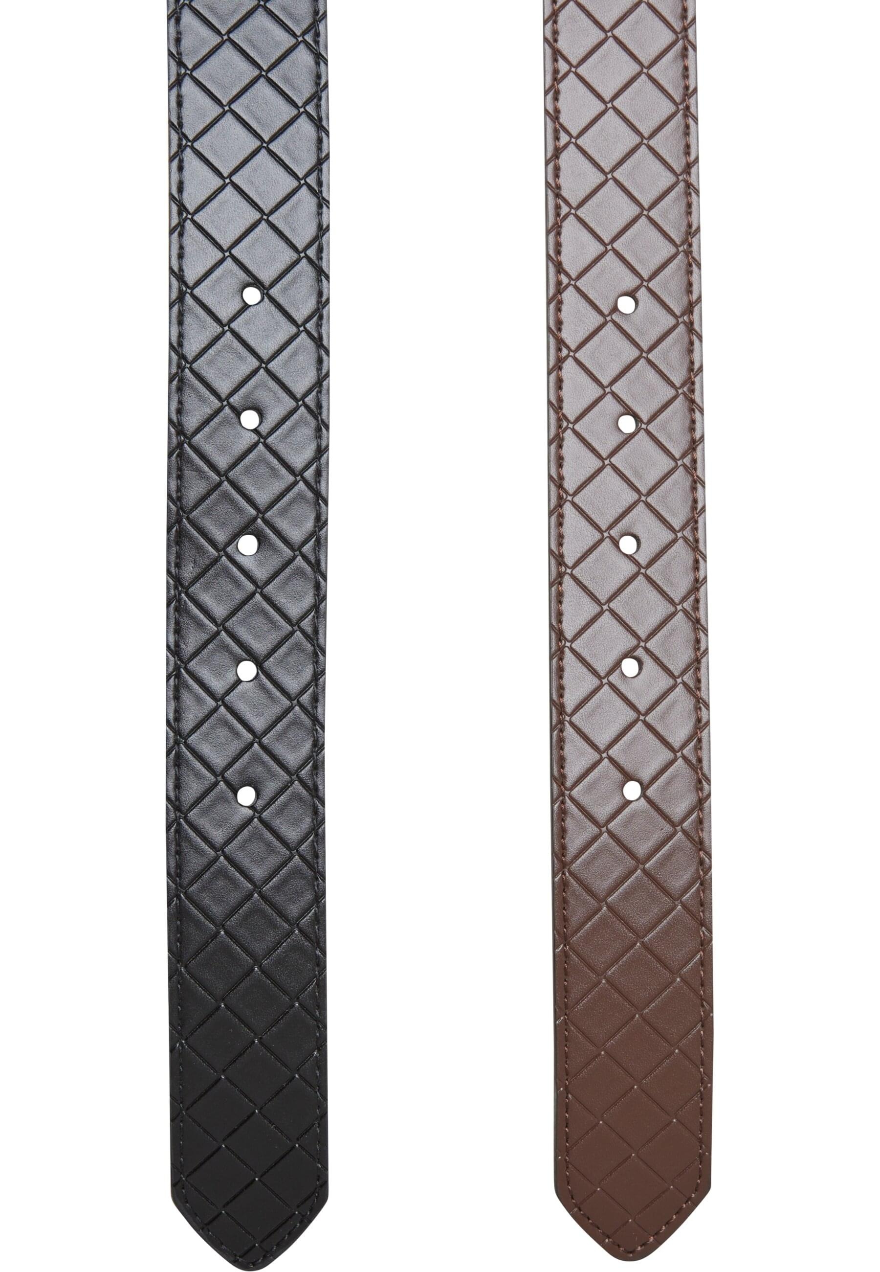 URBAN CLASSICS Synthetikgürtel »Urban Classics Woven Embossed Synthetic Leather Belt 2-Pack«