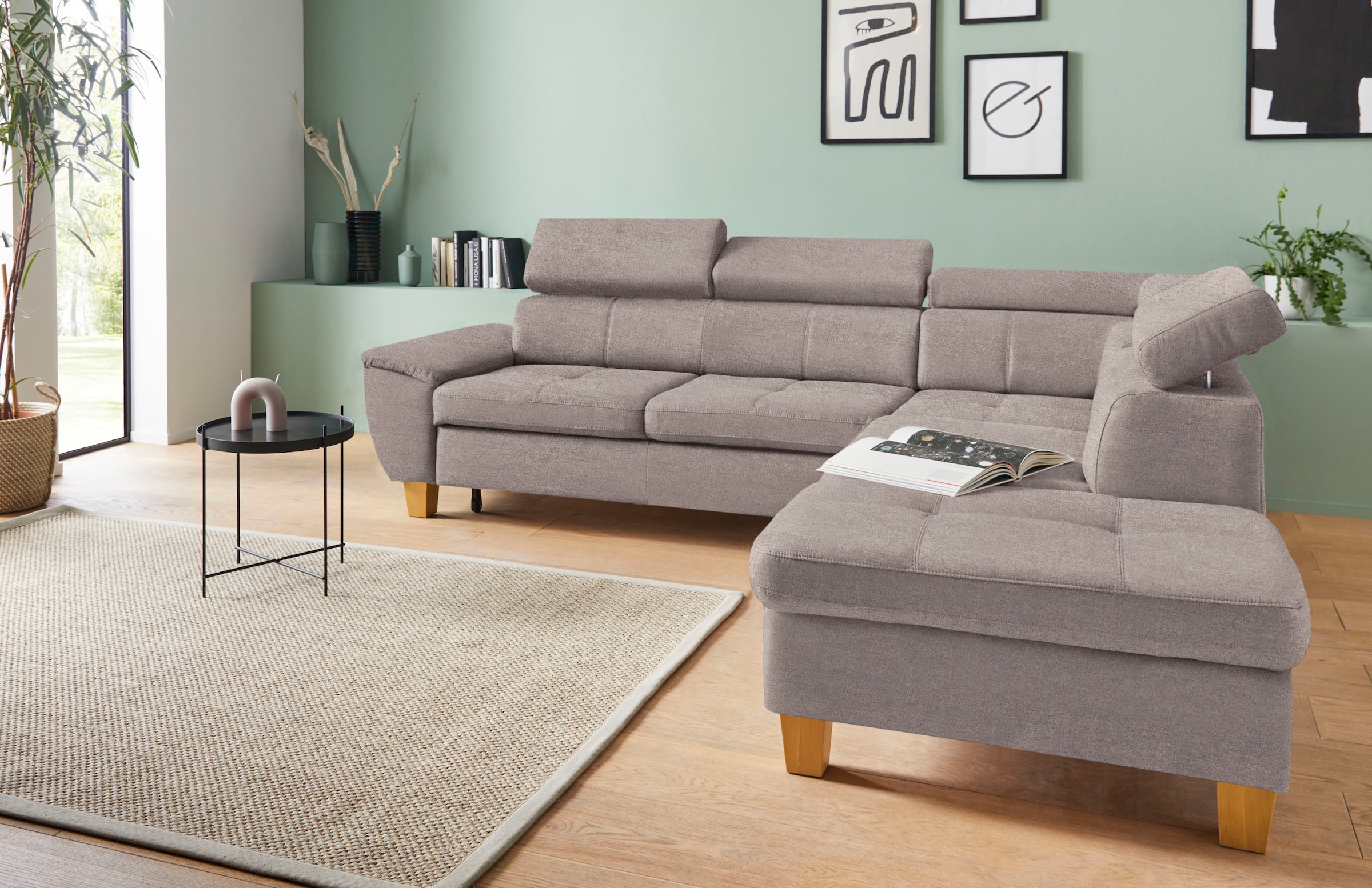 exxpo - sofa fashion Ecksofa "Enya, hoher Sitzkomfort, Breite 266cm, bequem günstig online kaufen