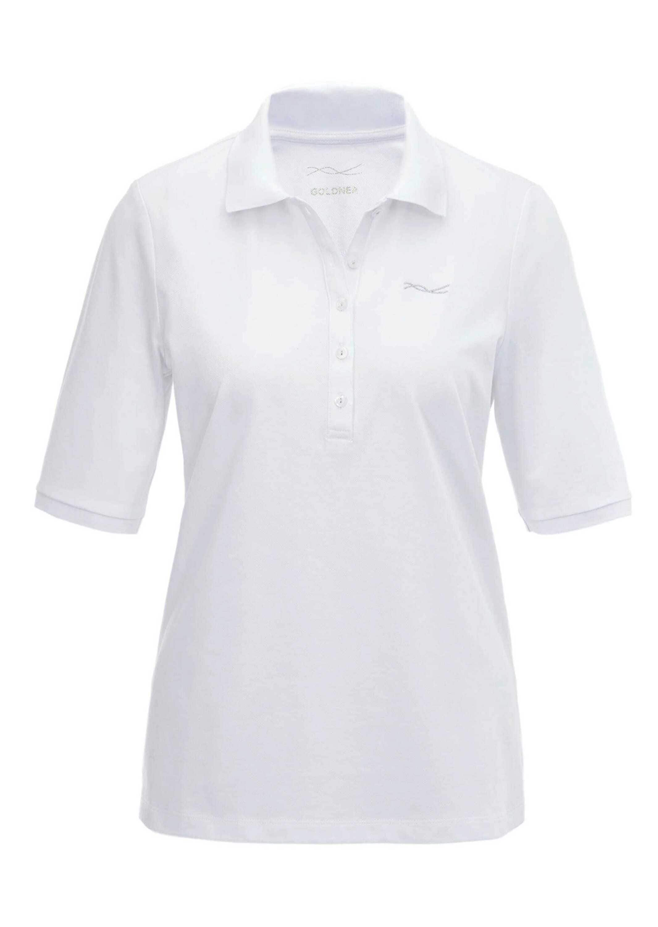 GOLDNER "Kurzgröße Baumwollshirt mit Glitzerstickerei" Ohne