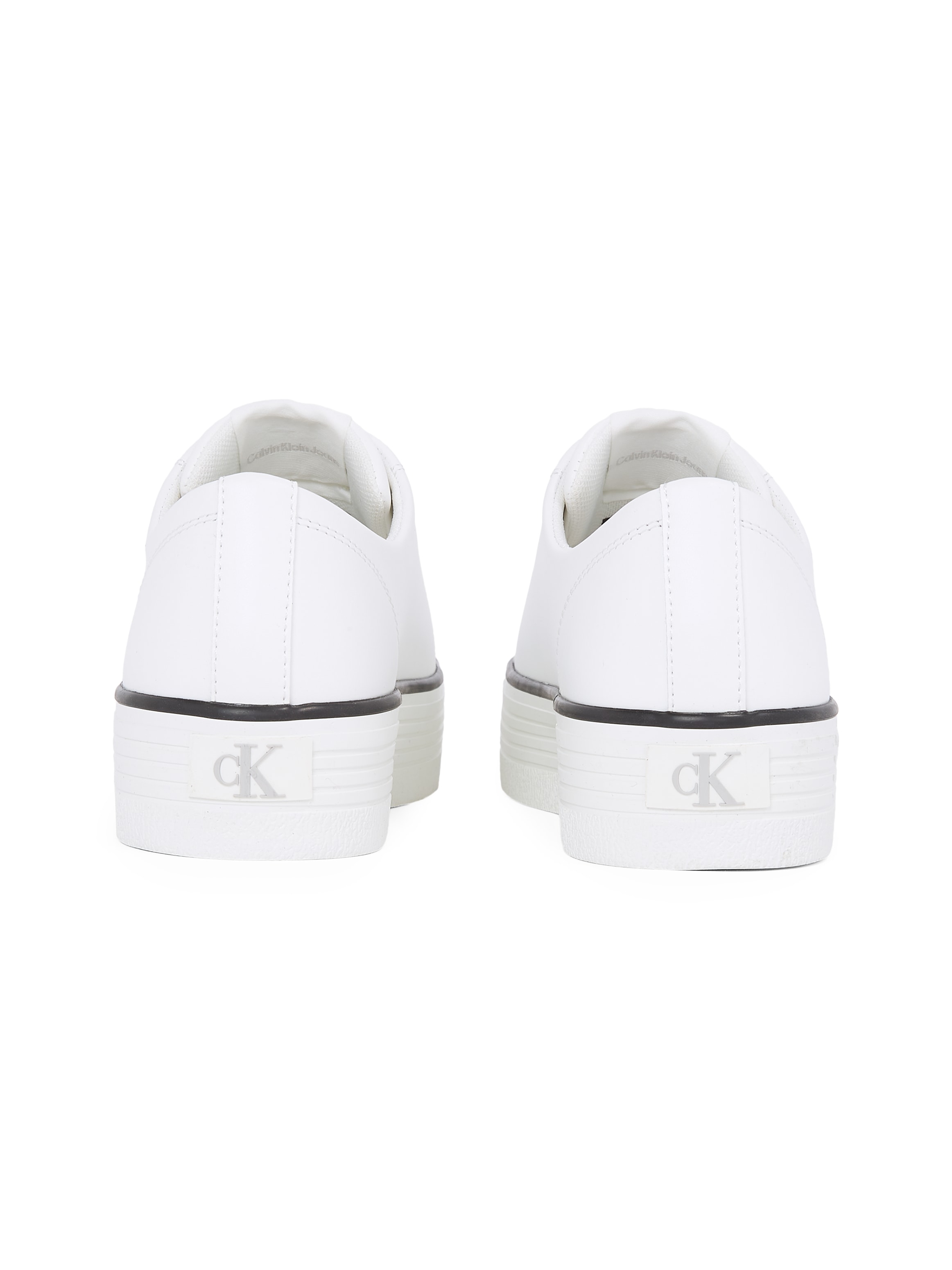 Calvin Klein Jeans Sneaker »BOLD VULC FLATF LOW LTH IN«, Halbschuh, Schnürschuh, Freizeitschuh mit CK-Logo an der Ferse