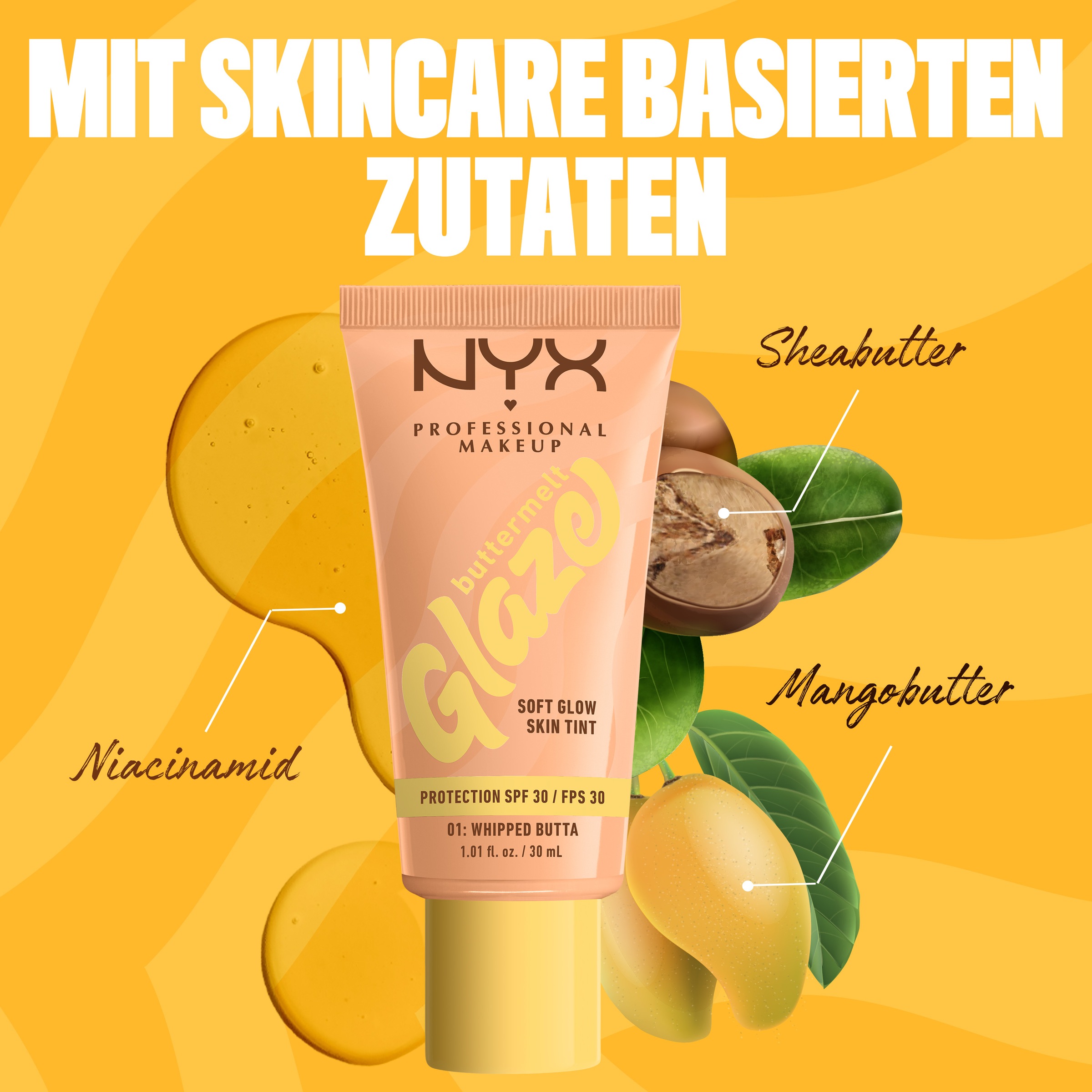 NYX Foundation »NYX Professional Makeup Buttermelt Glaze Foundation LSF 30«
