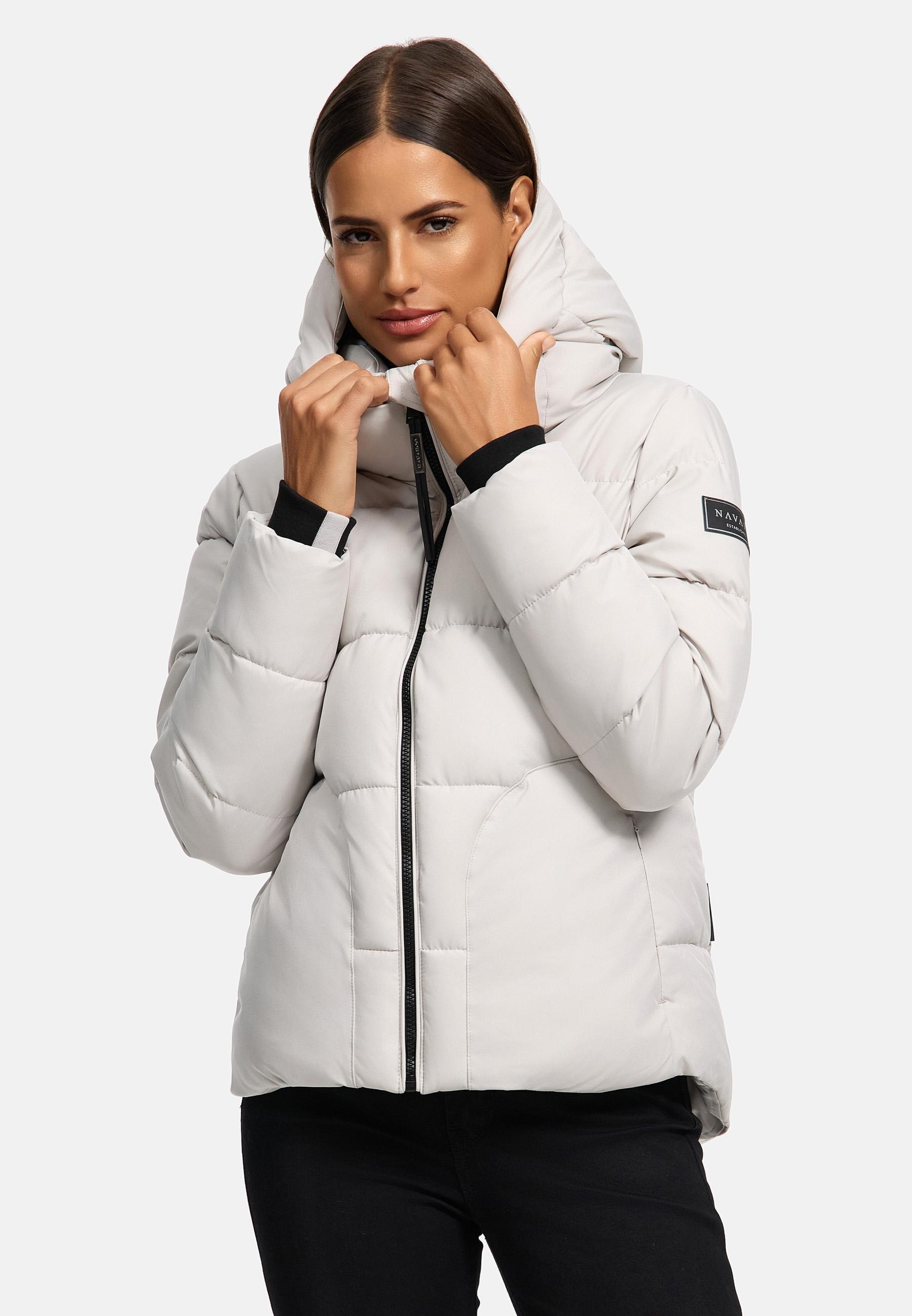 Navahoo Steppjacke »Lachperle XIV«, mit Kapuze, Kurze gesteppte Damen Winterjacke mit hohem Kragen und Kapuze