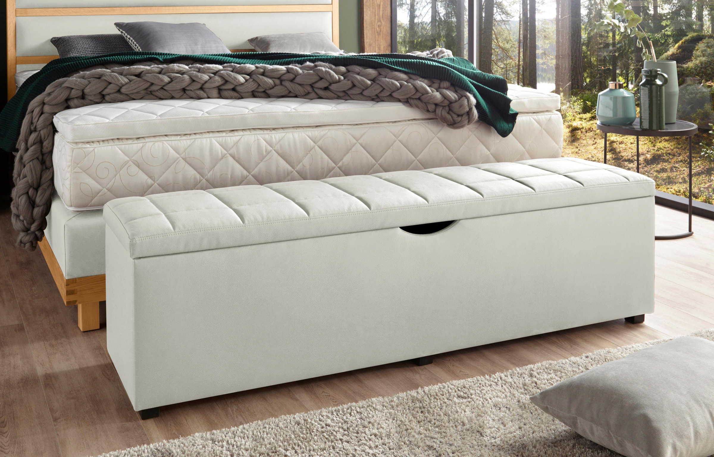 Places of Style Hockerbank »Checked«, mit Stauraum, Breite 120 cm und 160 cm, als Bettbank geeignet