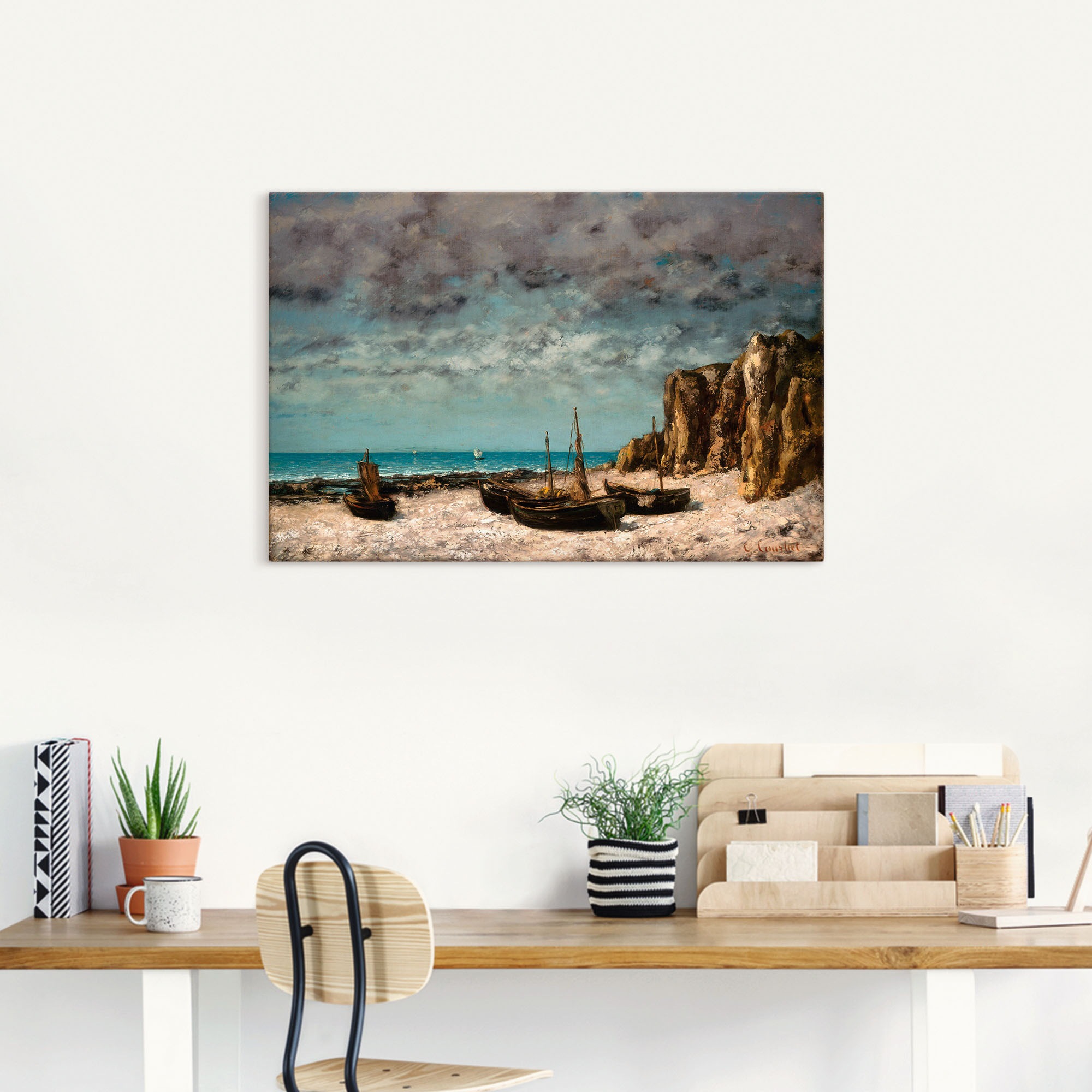 Artland Leinwandbild "Boote am Strand von Etretat. Um 1872/75" 1 Stk. tlg. günstig online kaufen