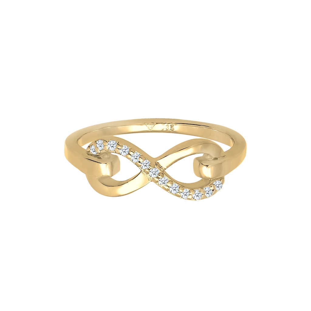 Elli DIAMONDS Verlobungsring »Infinity Symbol Diamant (0.065 ct.) 585 Gelbgold«